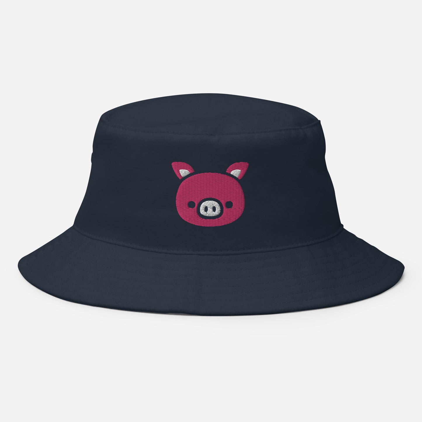 Pig Face Bucket Hat, Embroidered Farm Animal Bucket Hat, Handmade Cartoon Pig Unisex Cotton Sun Hat