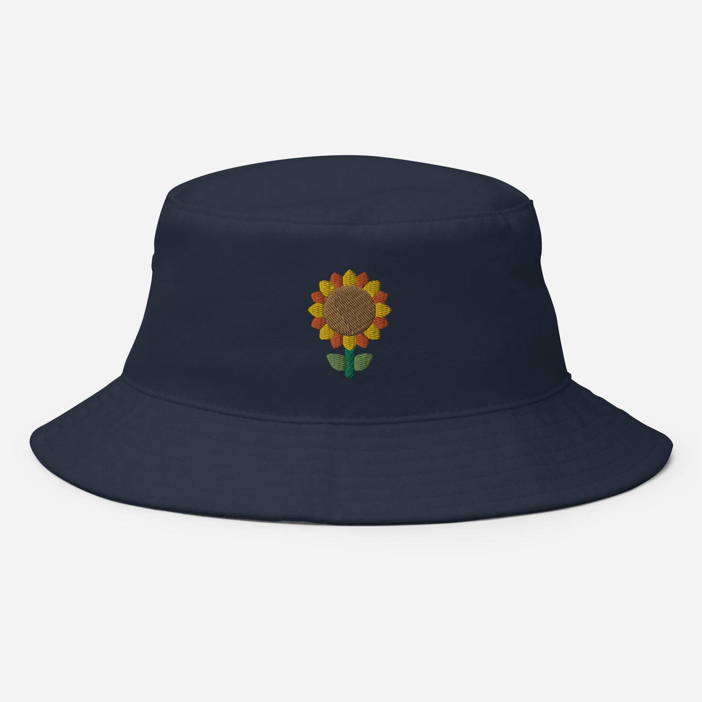 Sunflower Plant Bucket Hat, Embroidered Bucket Hat, Handmade Unisex Cotton Sun Hat - Multiple Colors
