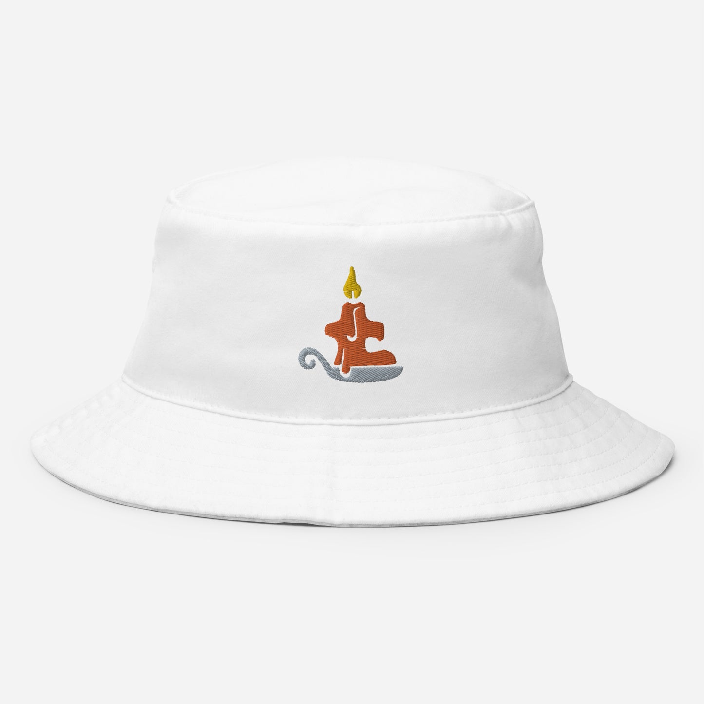 Halloween Candle Bucket Hat, Embroidered Burning Candle Bucket Hat, Handmade Scary Night Unisex Cotton Sun Hat