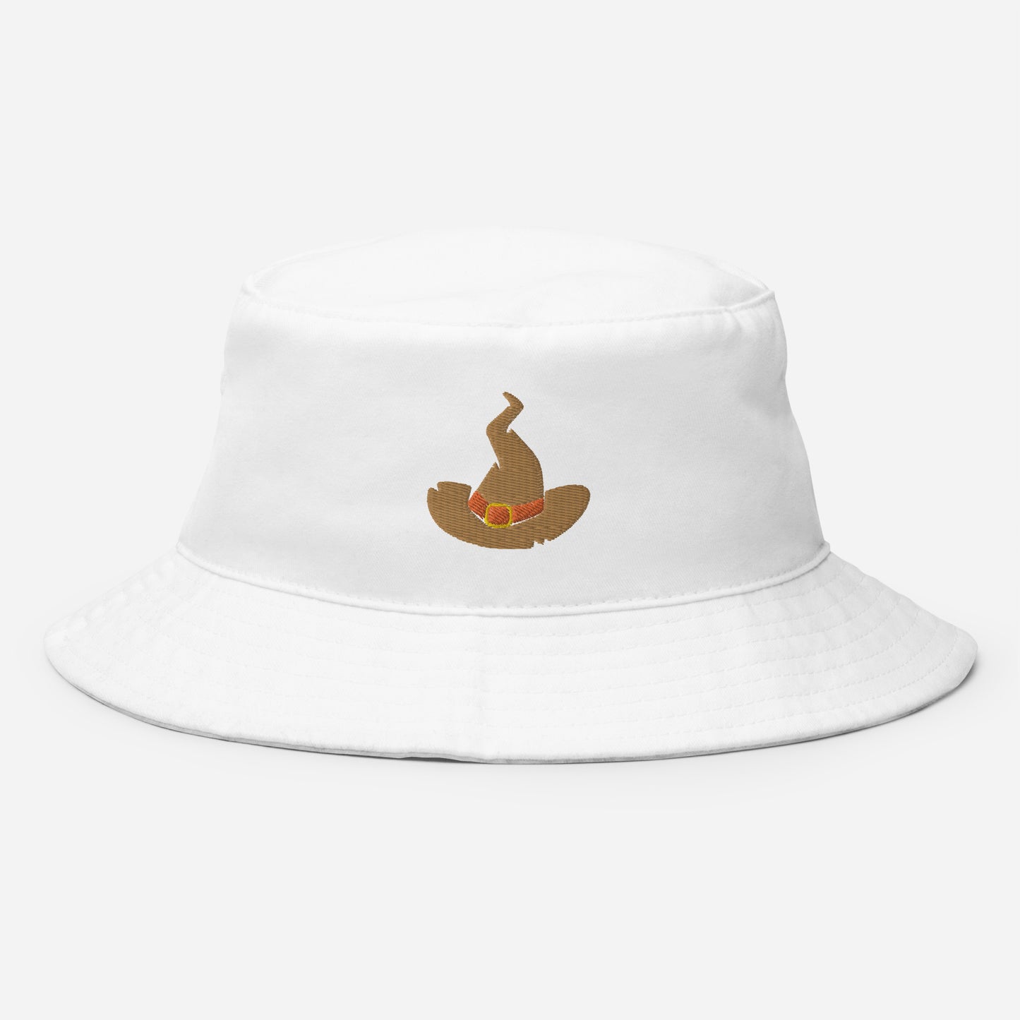 Halloween Witch Hat Bucket Hat, Embroidered Witchy Bucket Hat, Handmade Spooky Season Unisex Cotton Sun Hat