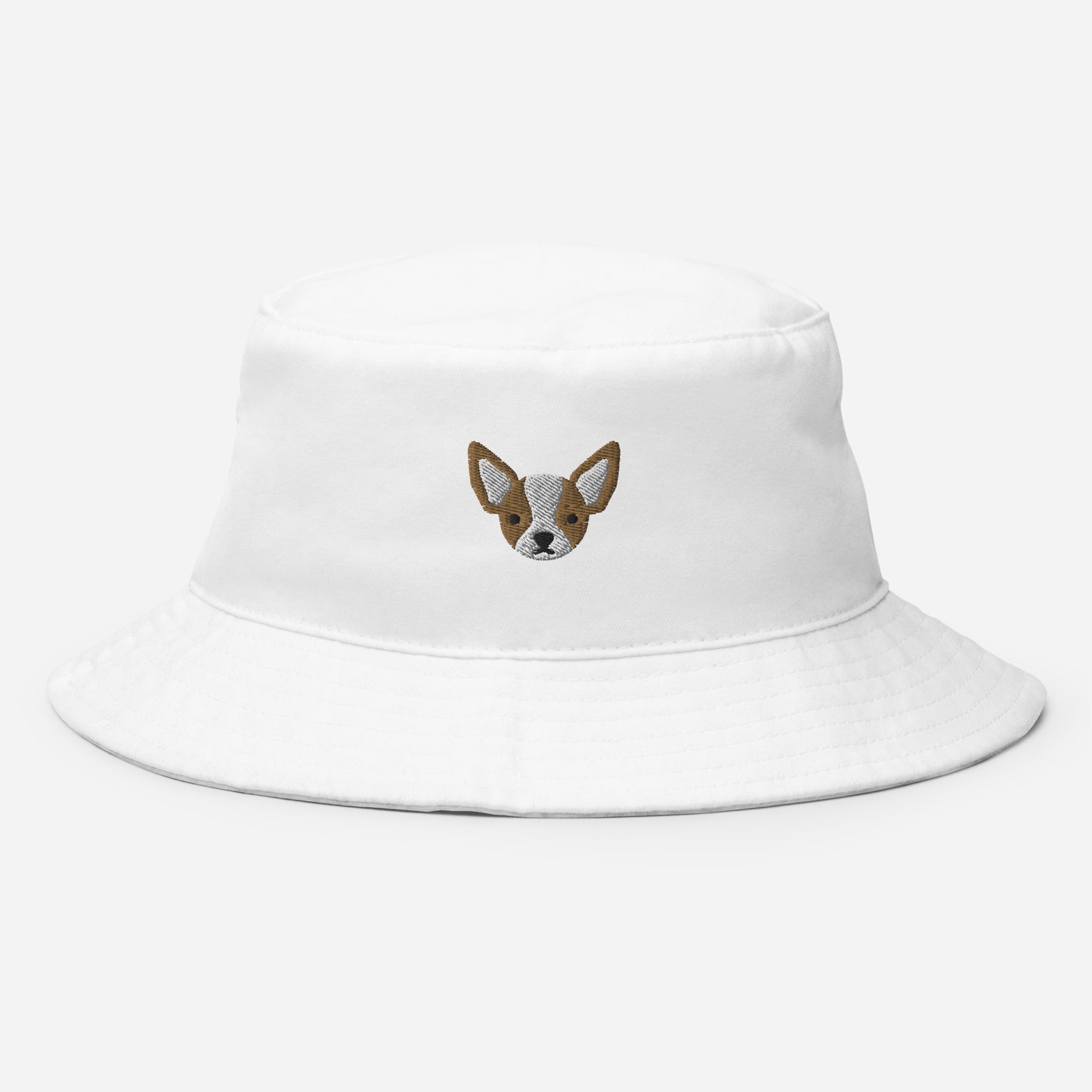 Chihuahua Bucket Hat, Embroidered Dog Lover Bucket Hat, Handmade Chihuahua Dog Owner Unisex Cotton Sun Hat