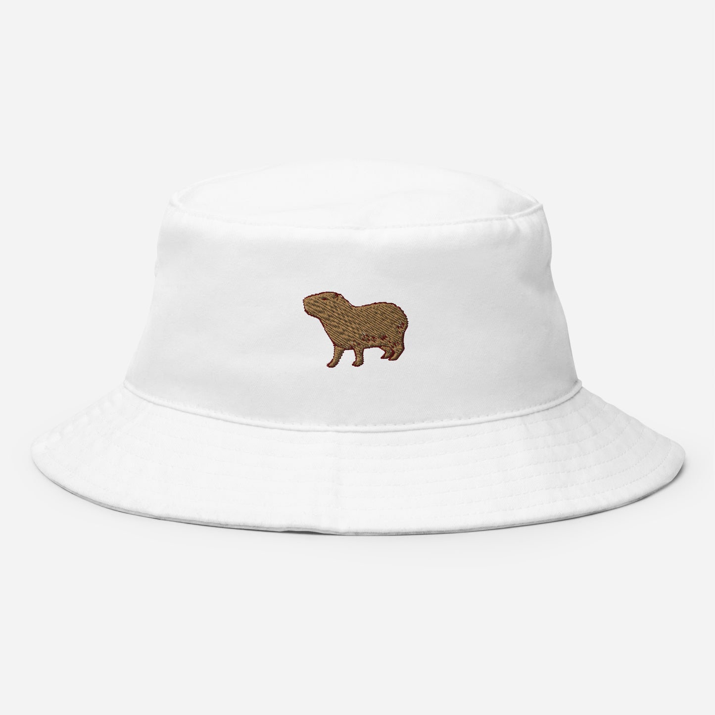 Capybara Bucket Hat, Embroidered Cute Rodent Meme Animal Lover Bucket Hat, Handmade Capybaras Aesthetic Pet Lover Unisex Cotton Sun Hat