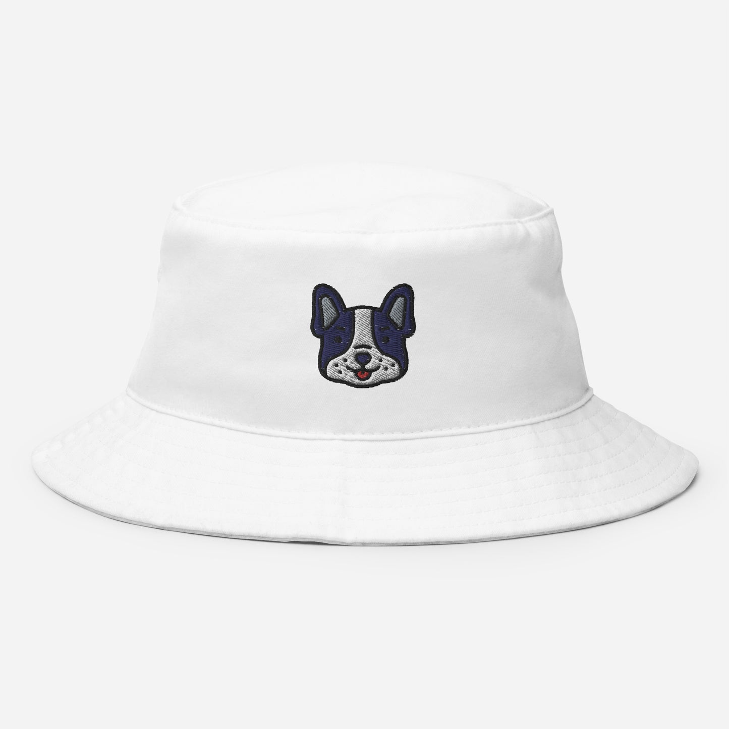 French Bulldog Bucket Hat, Embroidered Bouledogue Français Bucket Hat, Handmade Toy Bulldogs Unisex Cotton Sun Hat