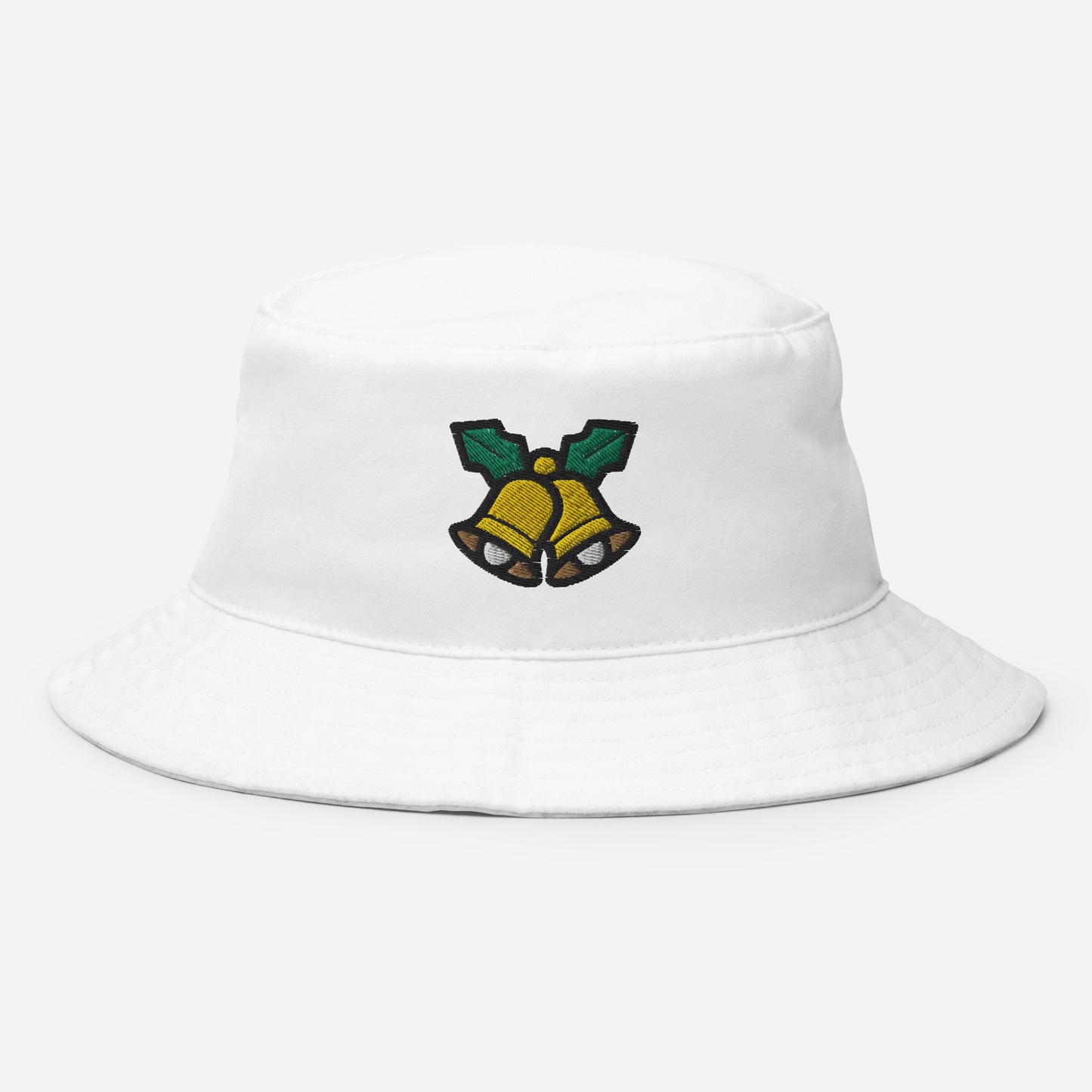 Christmas Bells Bucket Hat, Embroidered Christmas Celebration Bucket Hat, Handmade Xmas Festive Unisex Cotton Sun Hat