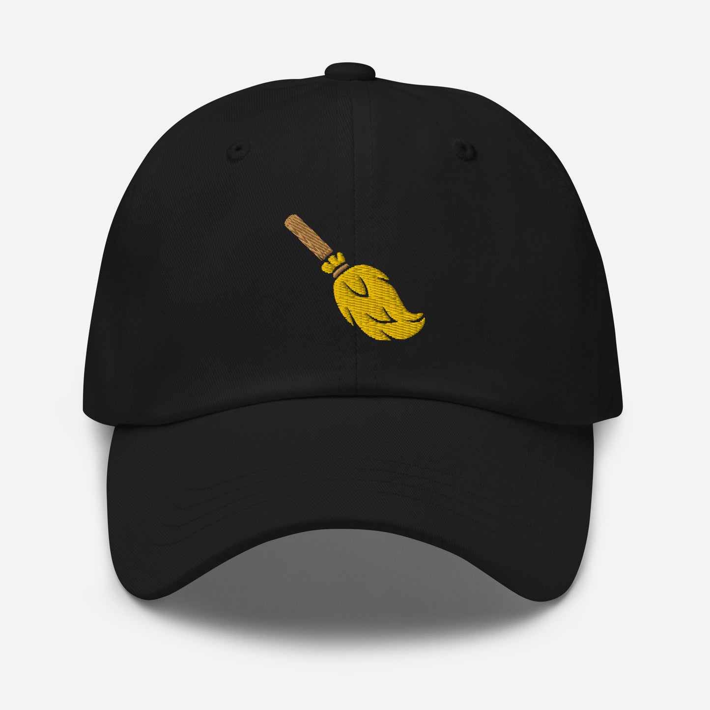 Halloween Broom Dad Hat, Embroidered Witch Broom Stick Unisex Hat, Handmade Dad Cap, Spooky Season Adjustable Baseball Gift Cap