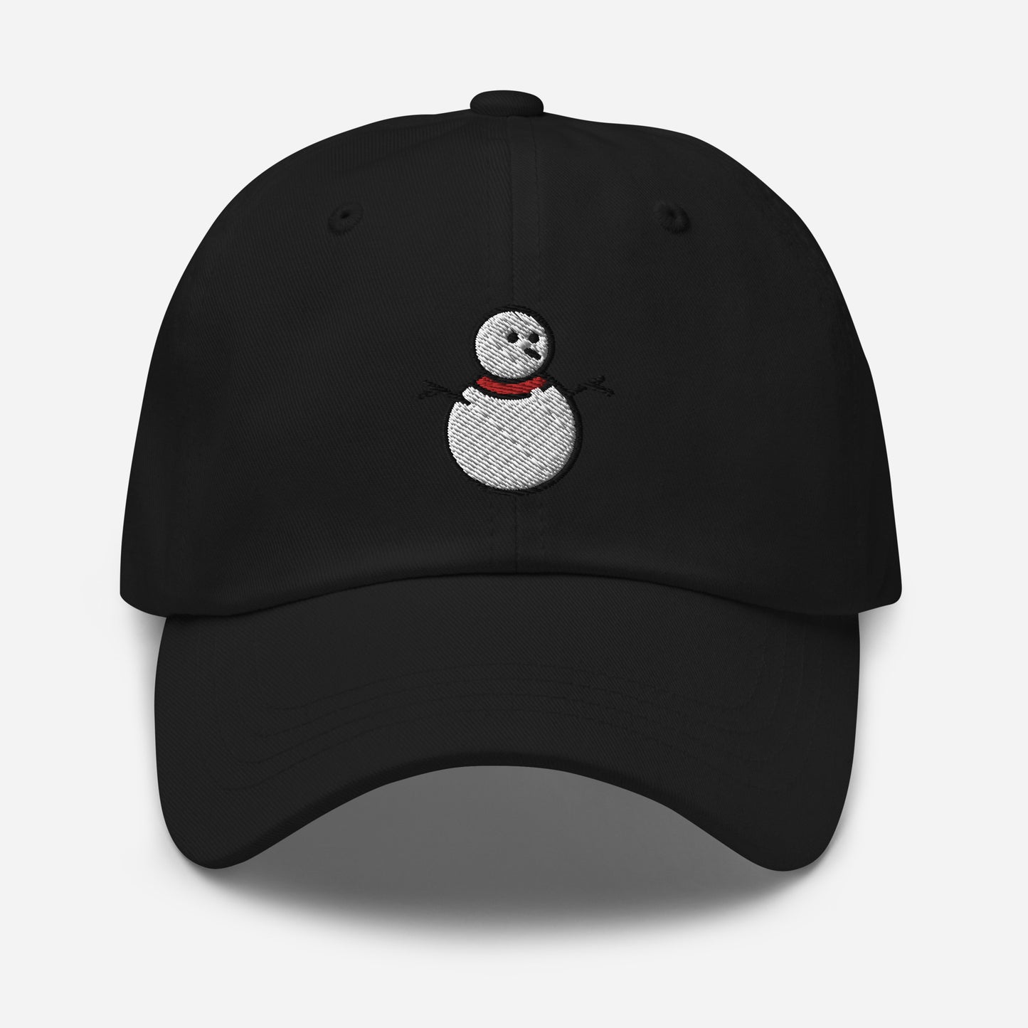Snowman Dad Hat, Embroidered Christmas Unisex Hat, Handmade Dad Cap, Xmas Festive Adjustable Baseball Gift Cap