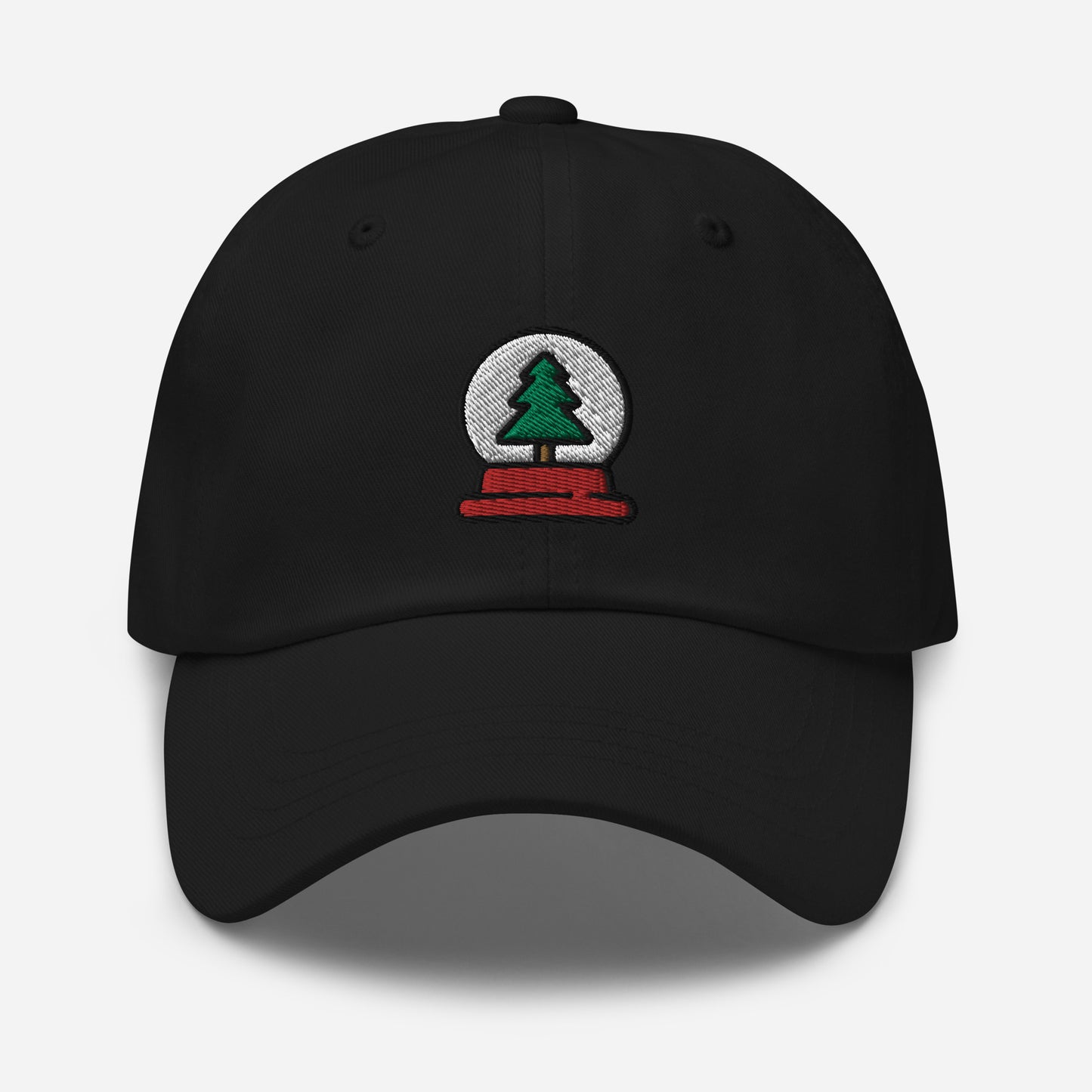 Snow Globe Tree Dad Hat, Embroidered Christmas Unisex Hat, Handmade Dad Cap, Xmas Festive Adjustable Baseball Gift Cap