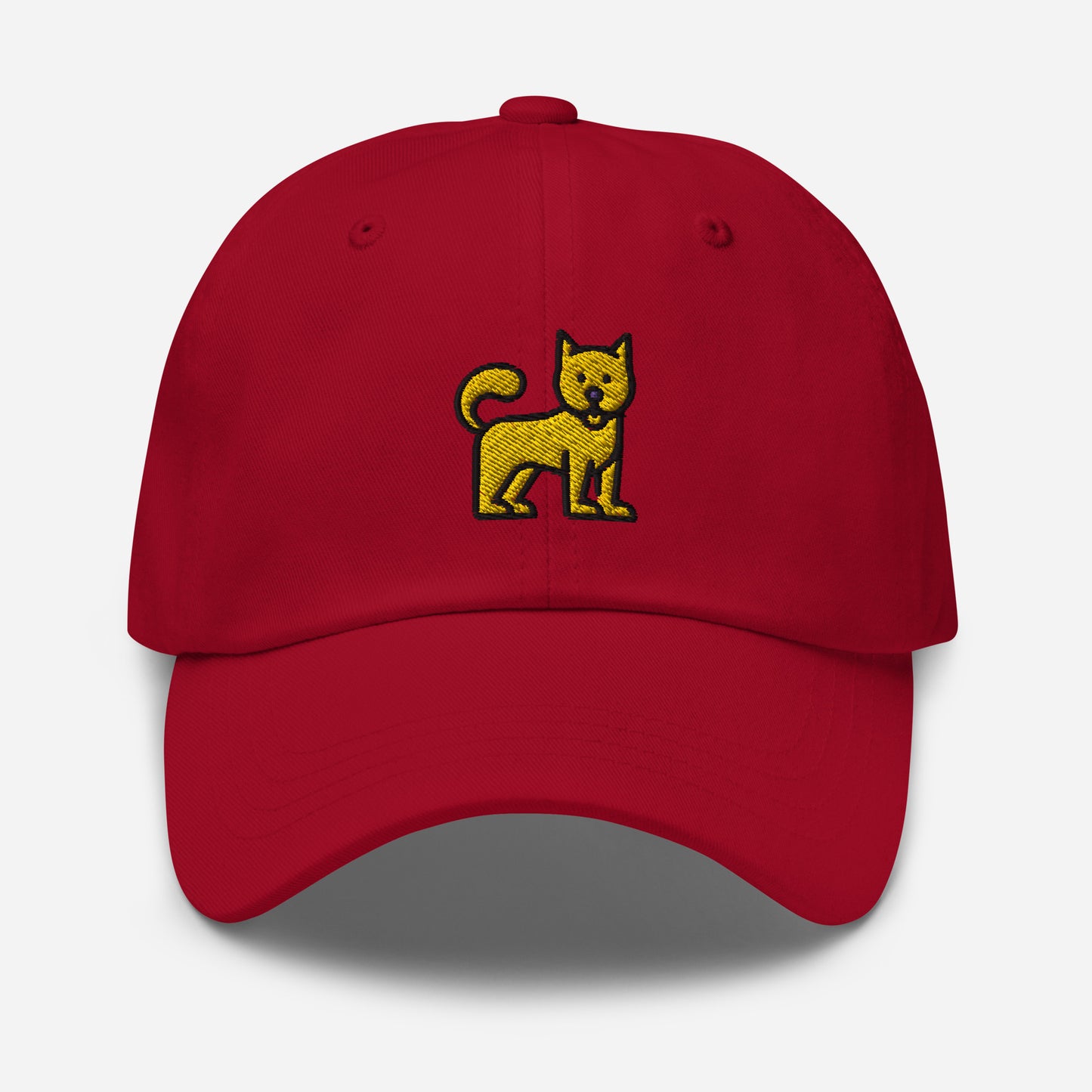 Cute Little Dog Dad Hat, Embroidered Puppy Dog Unisex Hat, Handmade Dad Cap, Dog Lovers Adjustable Baseball Gift Cap
