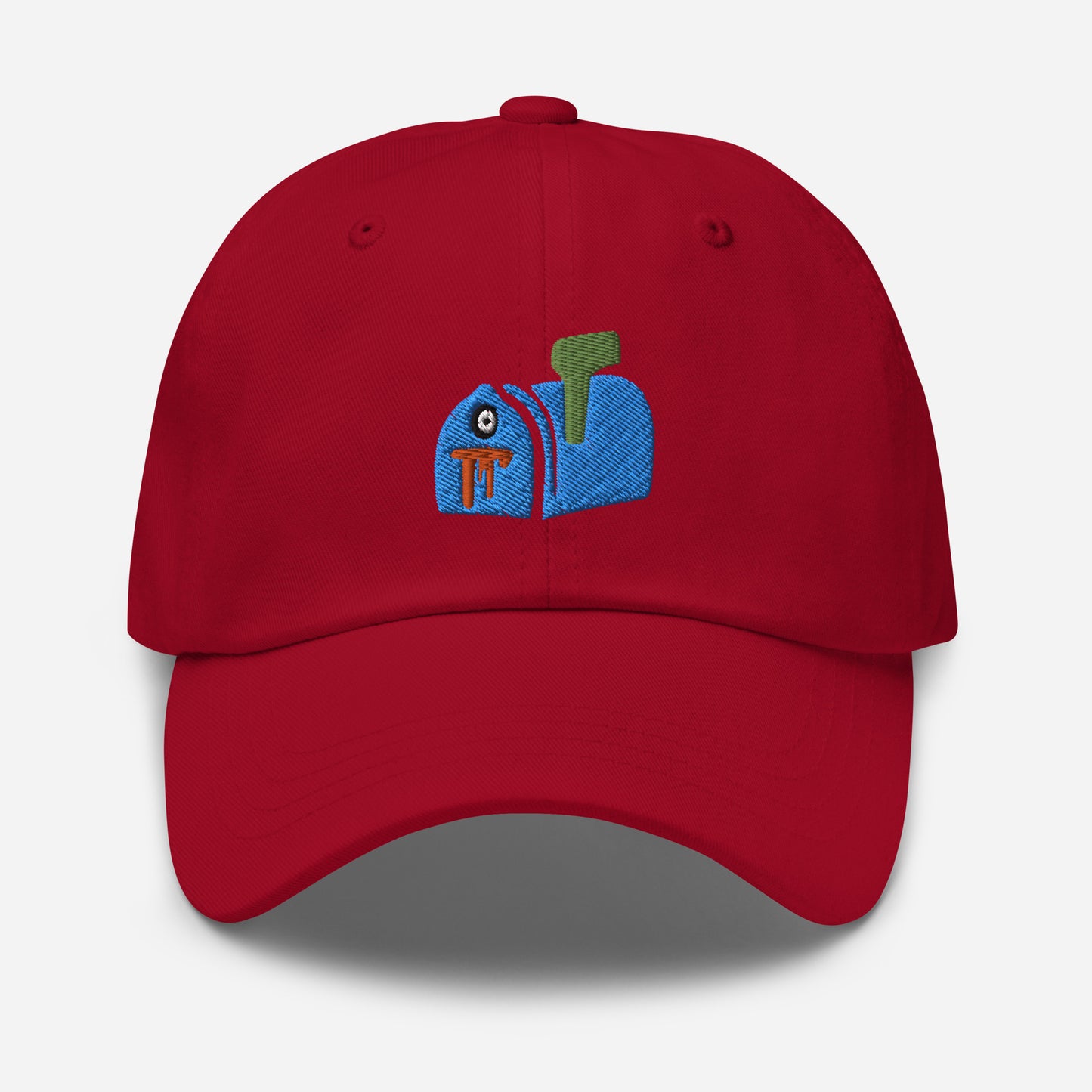 Halloween Mail Box Dad Hat, Embroidered Horror Scary Unisex Hat, Handmade Dad Cap, Spooky Season Adjustable Baseball Gift Cap