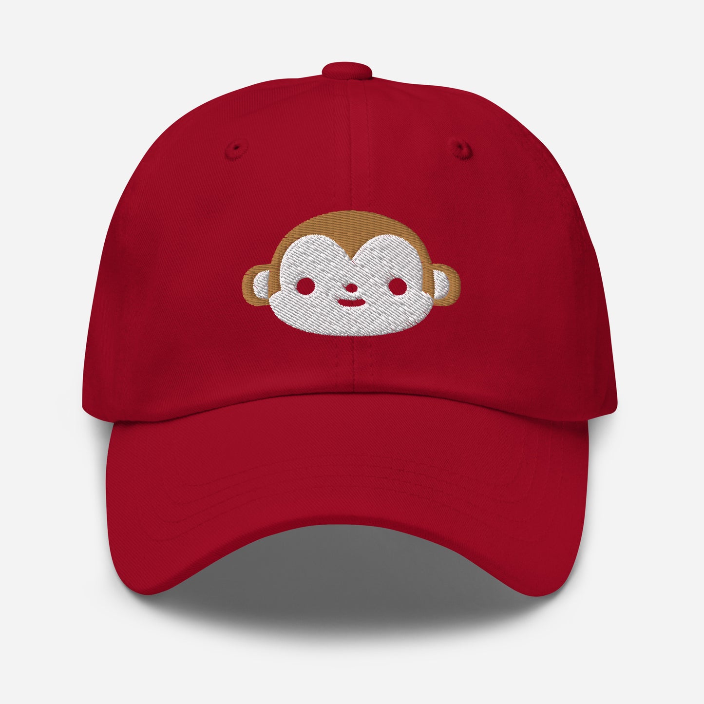 Brown Monkey Dad Hat, Embroidered Wild Animal Unisex Hat, Handmade Dad Cap, Cartoon Monkey Adjustable Baseball Gift Cap