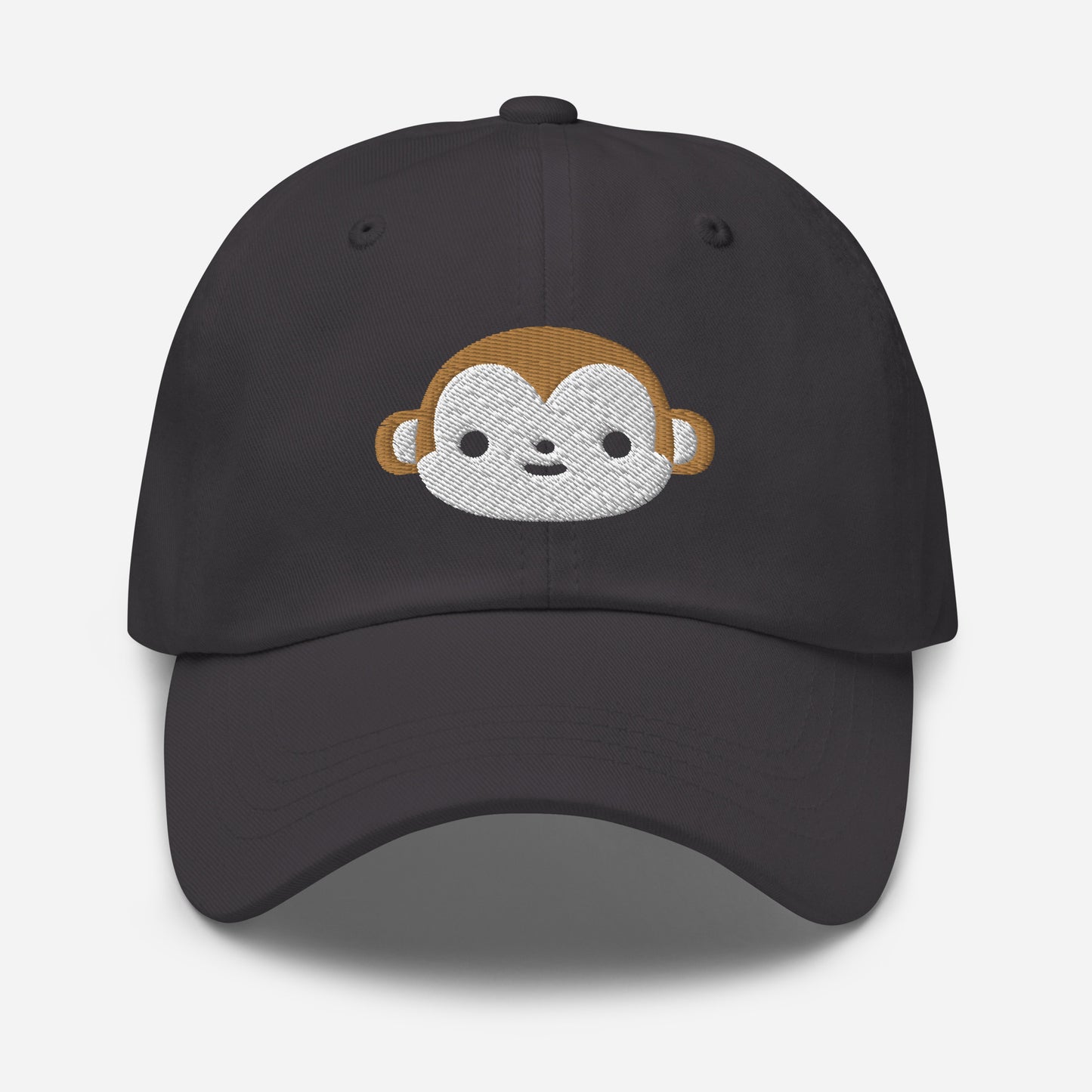 Brown Monkey Dad Hat, Embroidered Wild Animal Unisex Hat, Handmade Dad Cap, Cartoon Monkey Adjustable Baseball Gift Cap