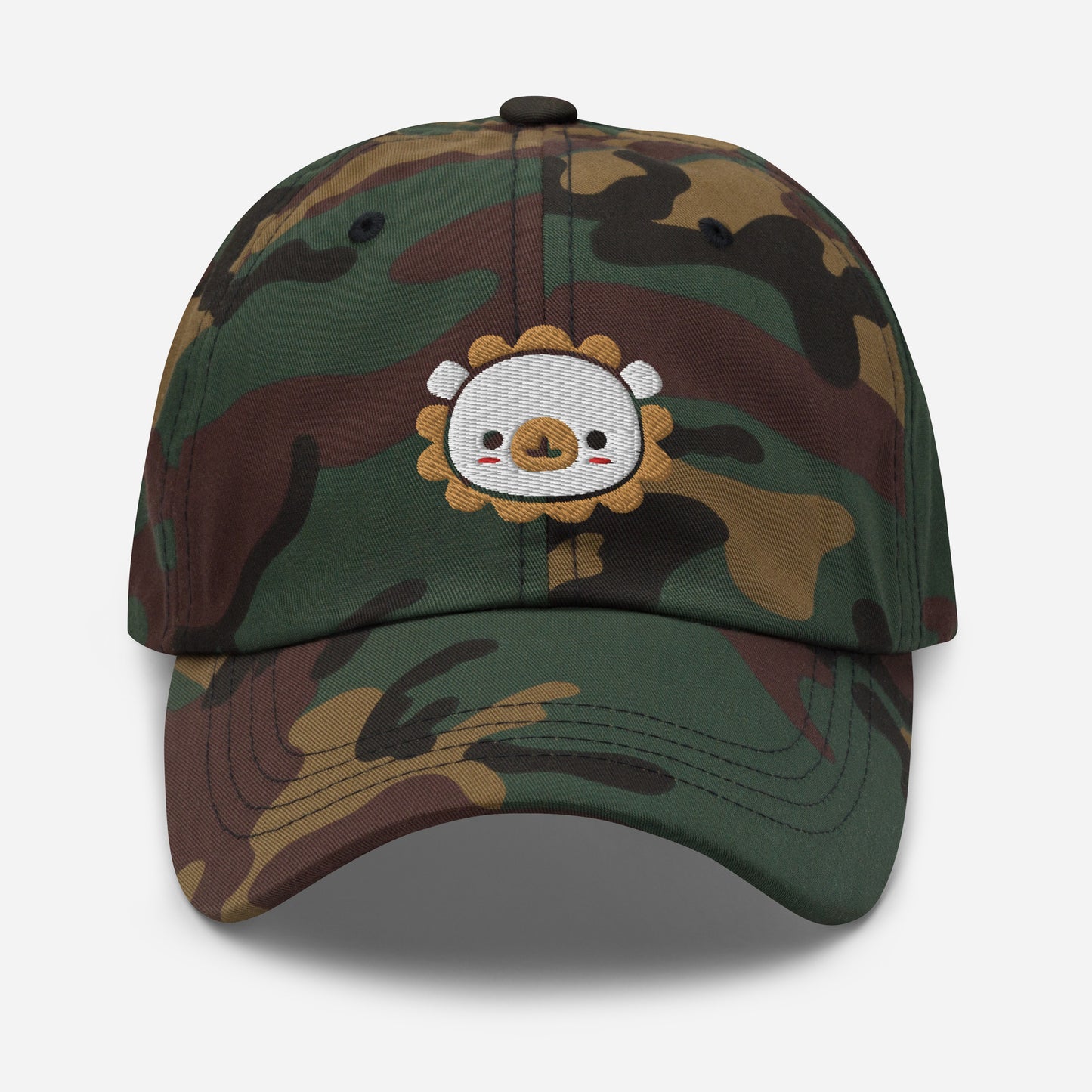 Baby Lion Dad Hat, Embroidered Wild Animal Unisex Hat, Handmade Dad Cap, Cartoon Lion Adjustable Baseball Gift Cap