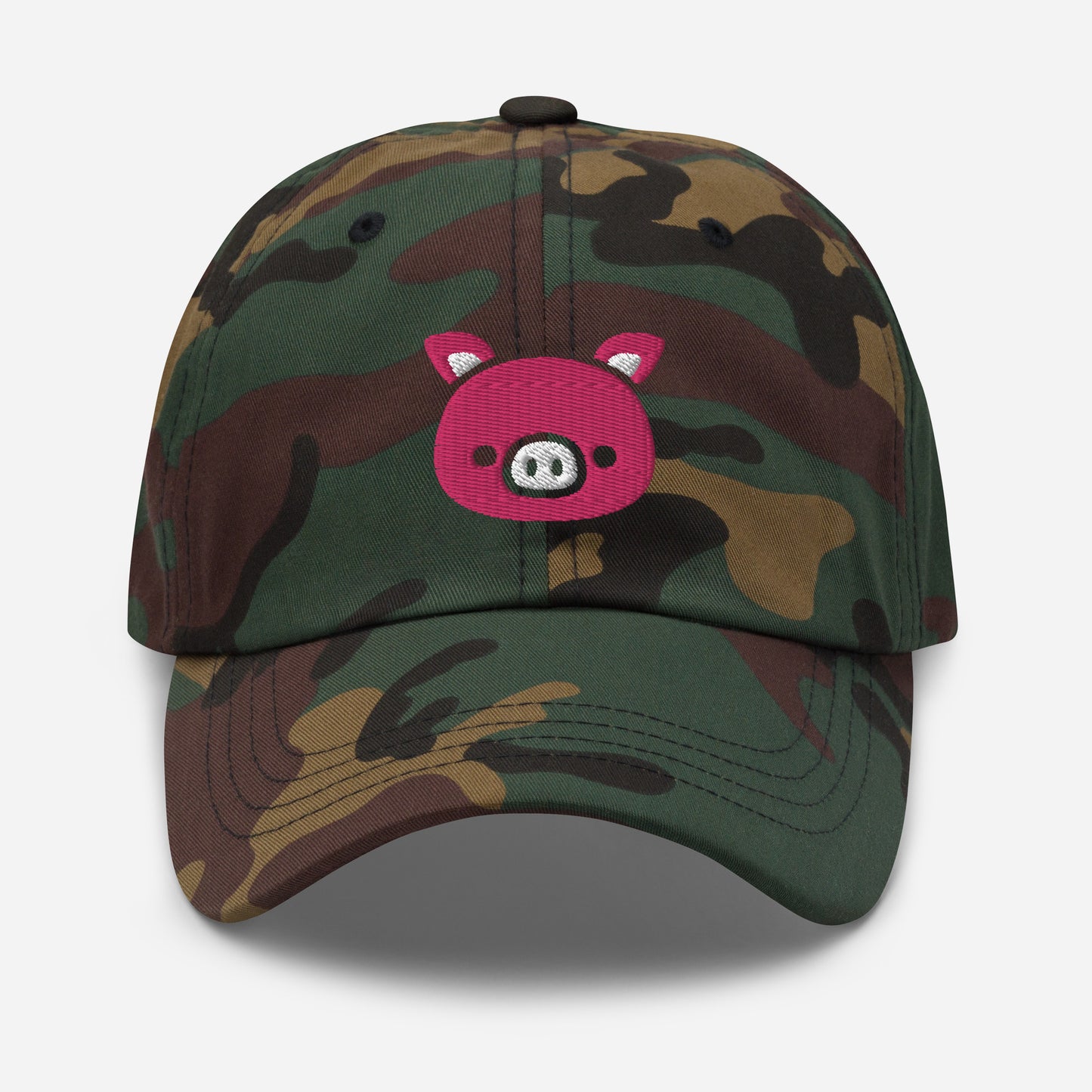 Pig Face Dad Hat, Embroidered Farm Animal Unisex Hat, Handmade Dad Cap, Cartoon Pig Adjustable Baseball Gift Cap