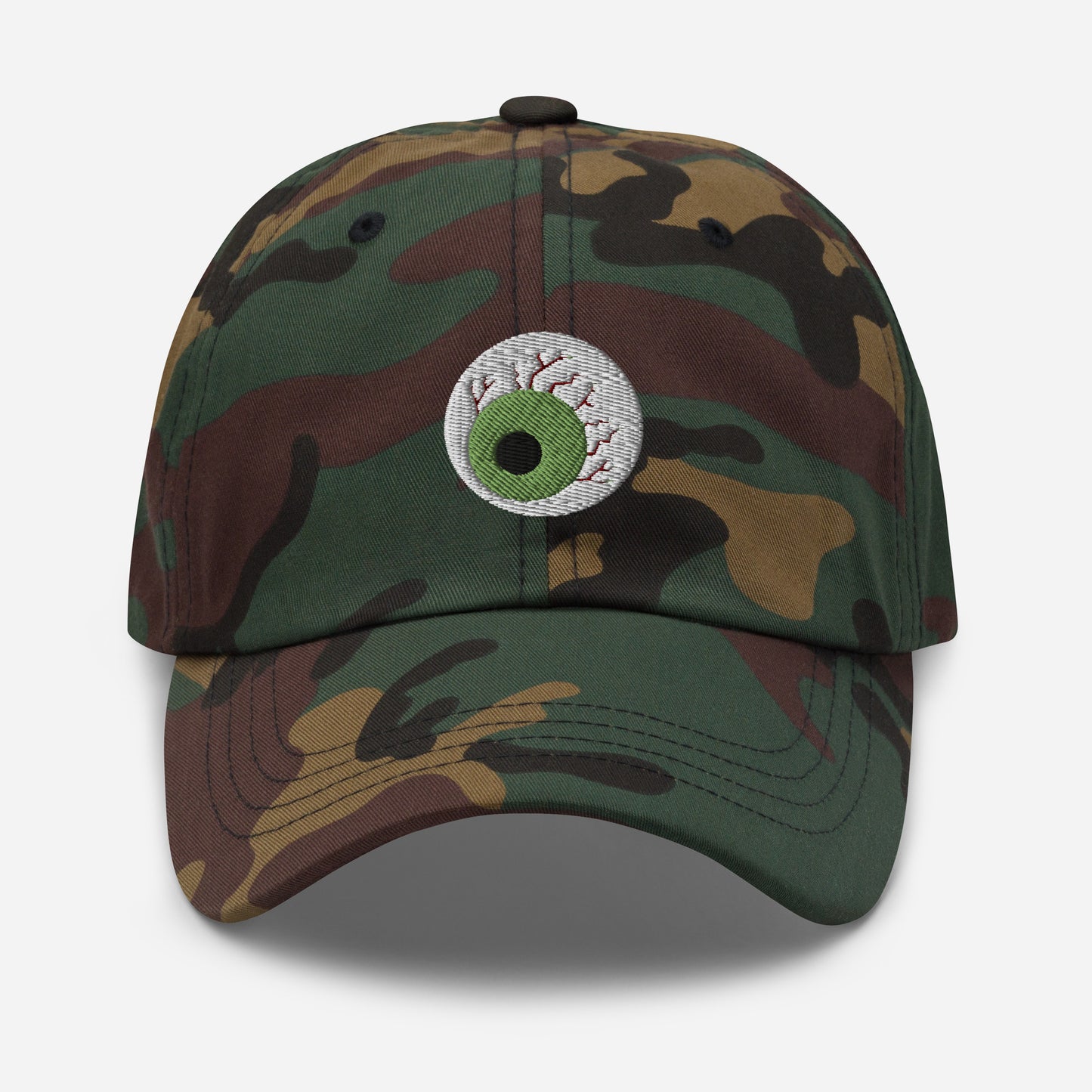 Halloween Zombie Eyeball Dad Hat, Embroidered Spooky Season Unisex Hat, Handmade Dad Cap, Scary Eye Adjustable Baseball Gift Cap