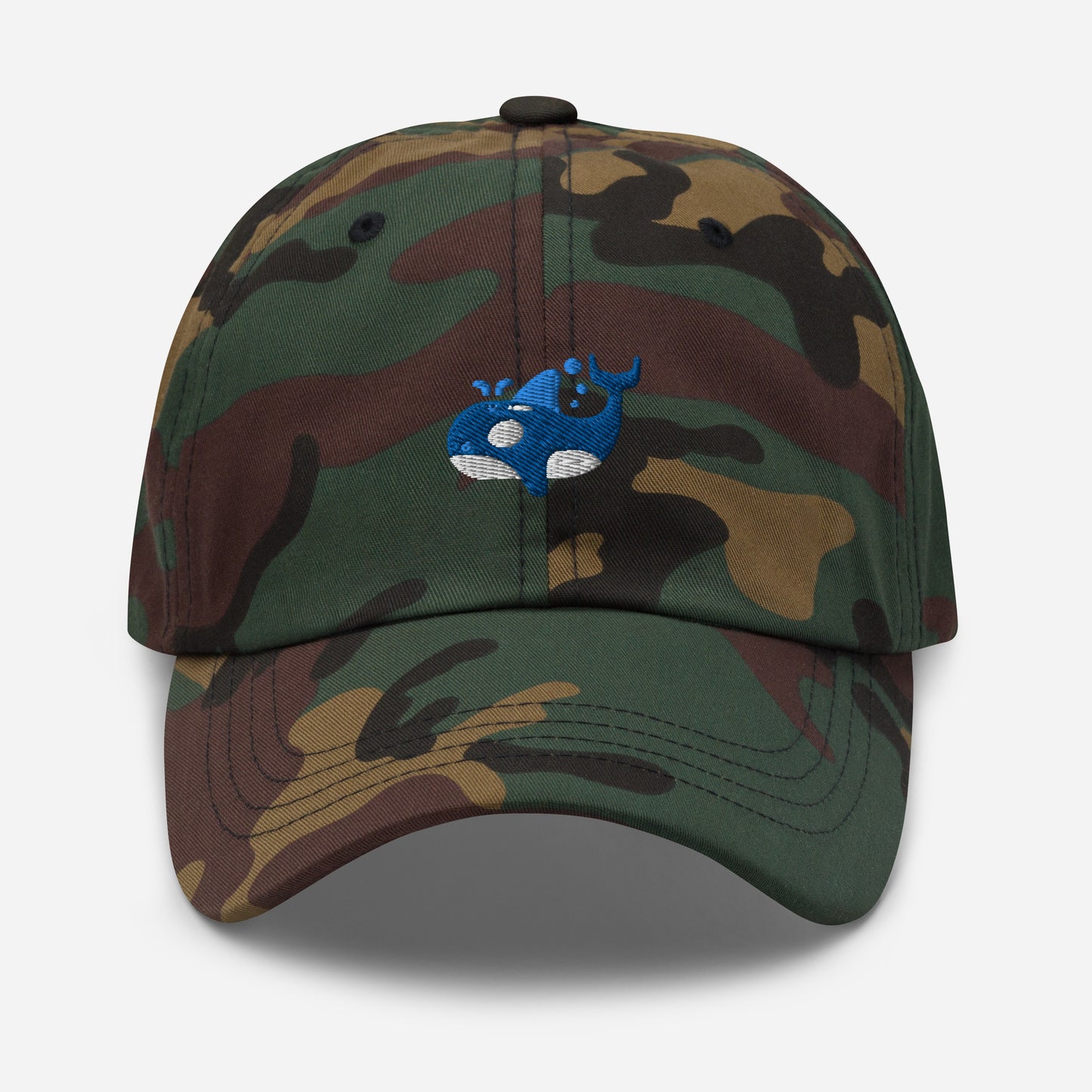 Orca Whale Dad Hat, Embroidered Killer Blue Whale Unisex Hat, Handmade Dad Cap, Ocean Animal Adjustable Baseball Gift Cap