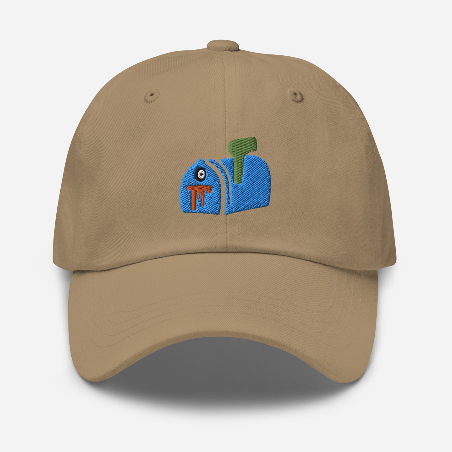 Halloween Mail Box Dad Hat, Embroidered Horror Scary Unisex Hat, Handmade Dad Cap, Spooky Season Adjustable Baseball Gift Cap