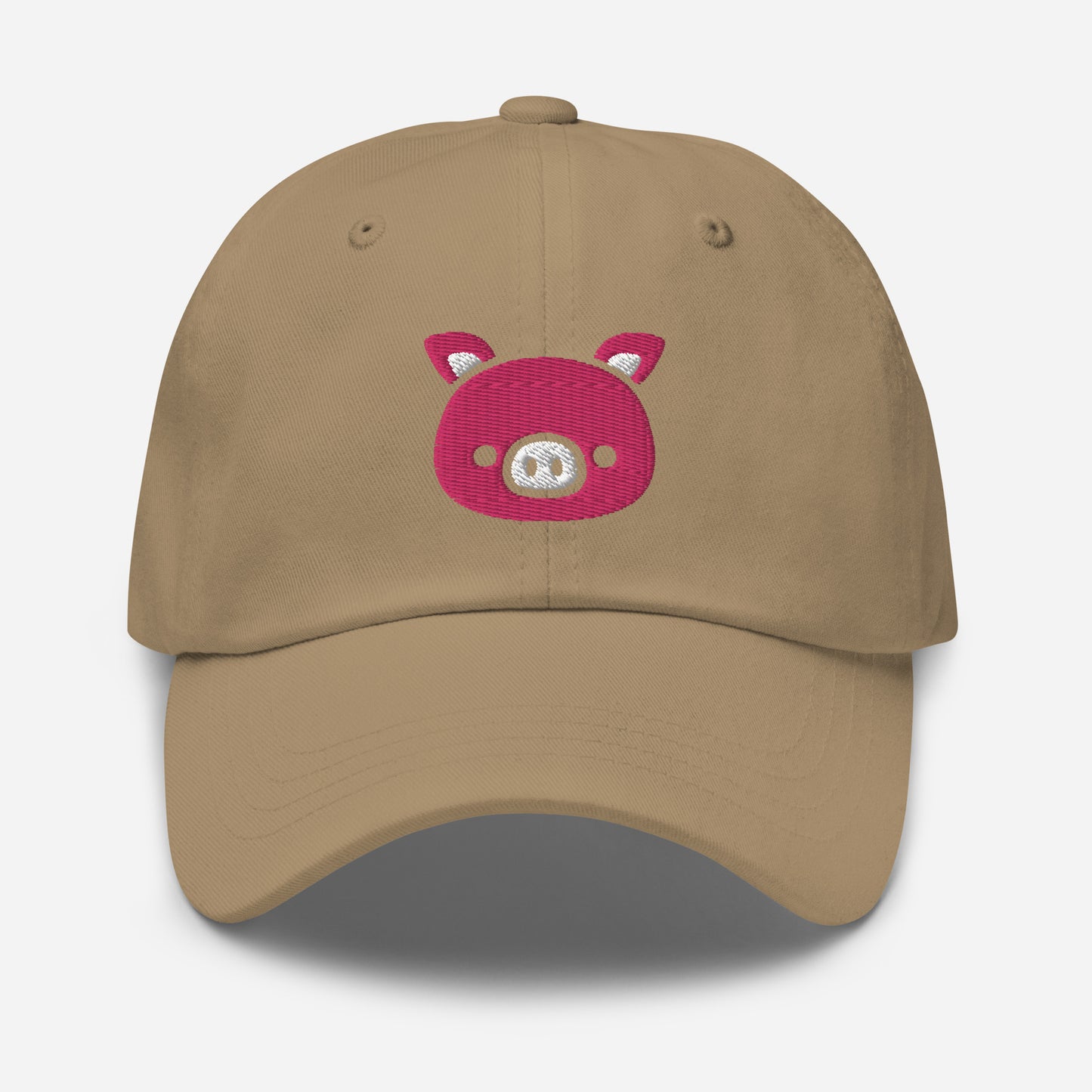 Pig Face Dad Hat, Embroidered Farm Animal Unisex Hat, Handmade Dad Cap, Cartoon Pig Adjustable Baseball Gift Cap