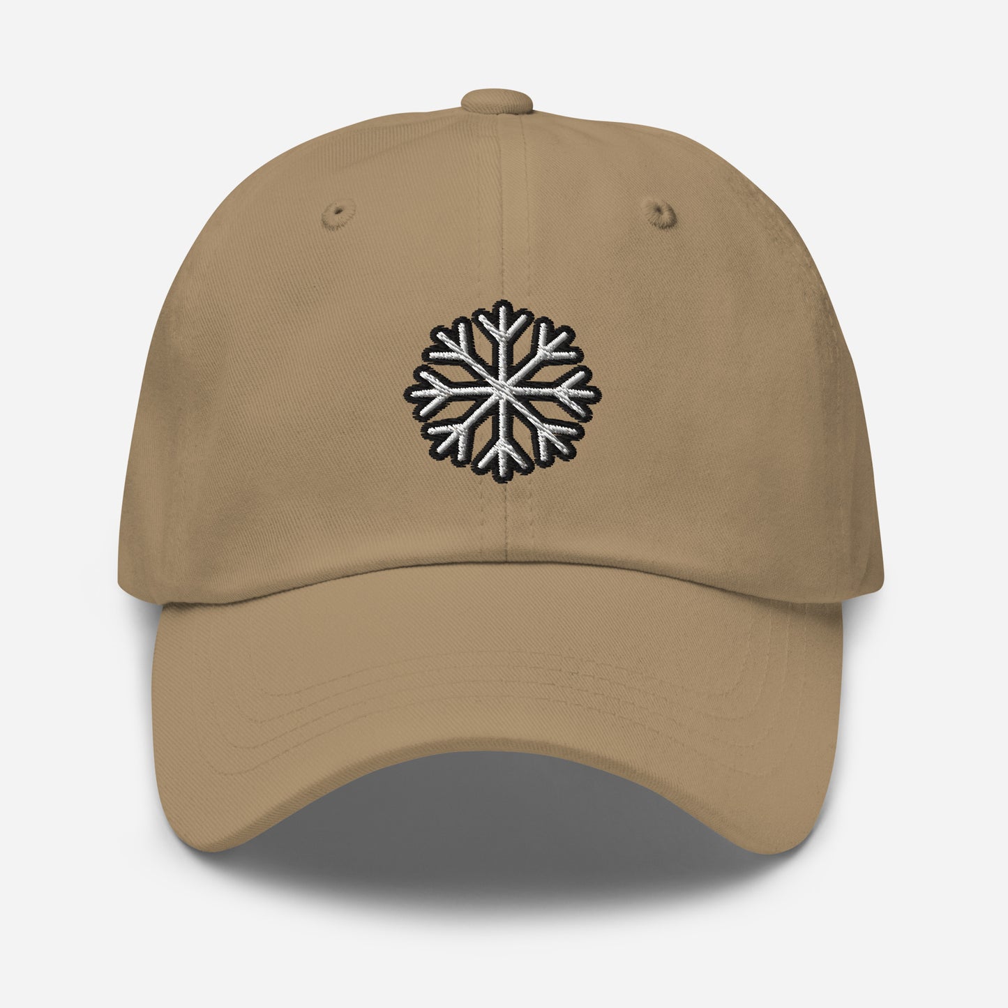 Snowflake Dad Hat, Embroidered Christmas Unisex Hat, Handmade Dad Cap, Xmas Winter Festive Adjustable Baseball Gift Cap