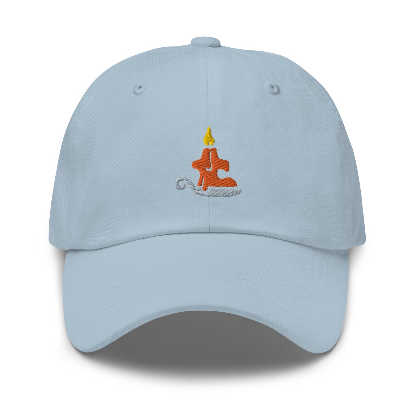 Halloween Candle Dad Hat, Embroidered Burning Candle Unisex Hat, Handmade Dad Cap, Scary Night Adjustable Baseball Gift Cap