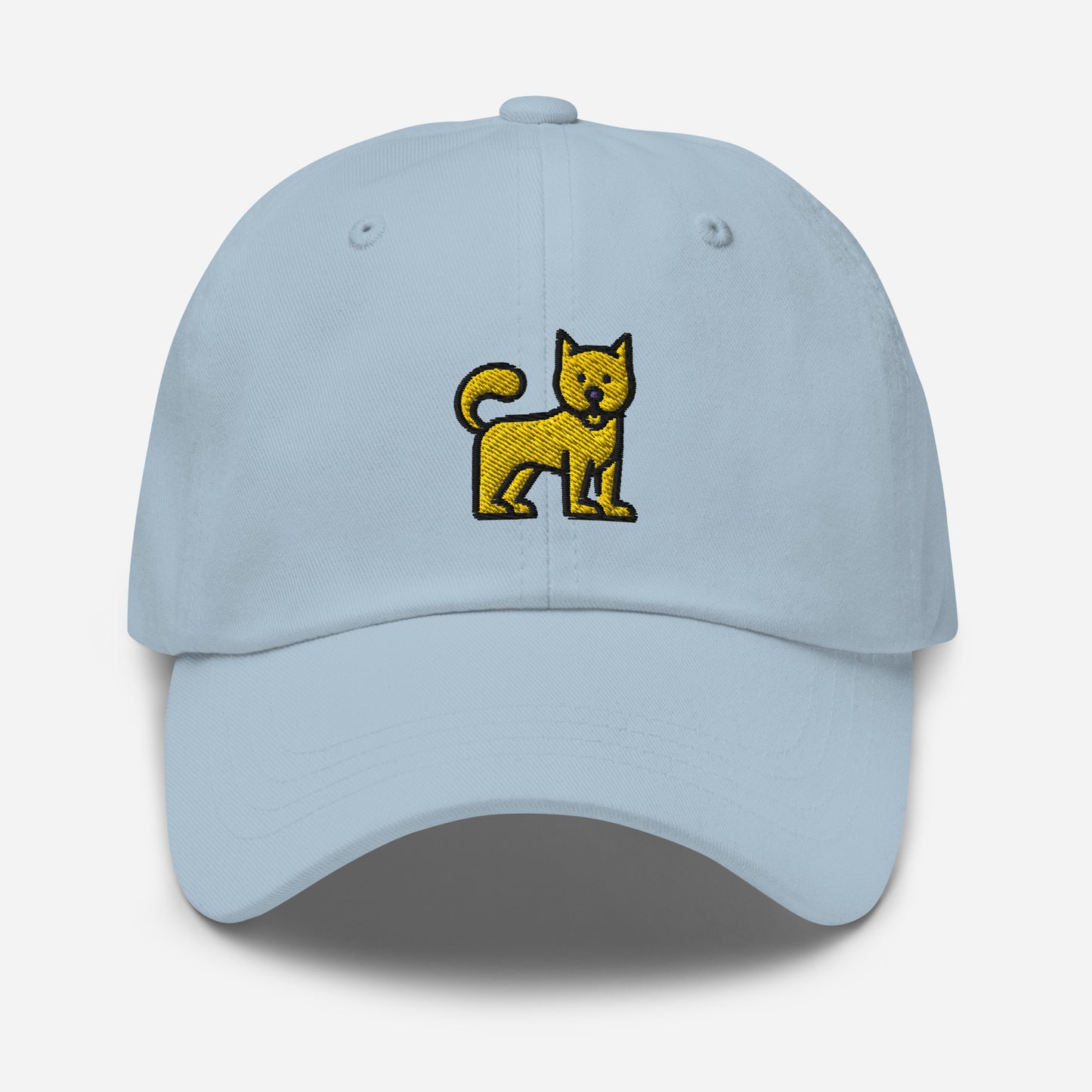Cute Little Dog Dad Hat, Embroidered Puppy Dog Unisex Hat, Handmade Dad Cap, Dog Lovers Adjustable Baseball Gift Cap