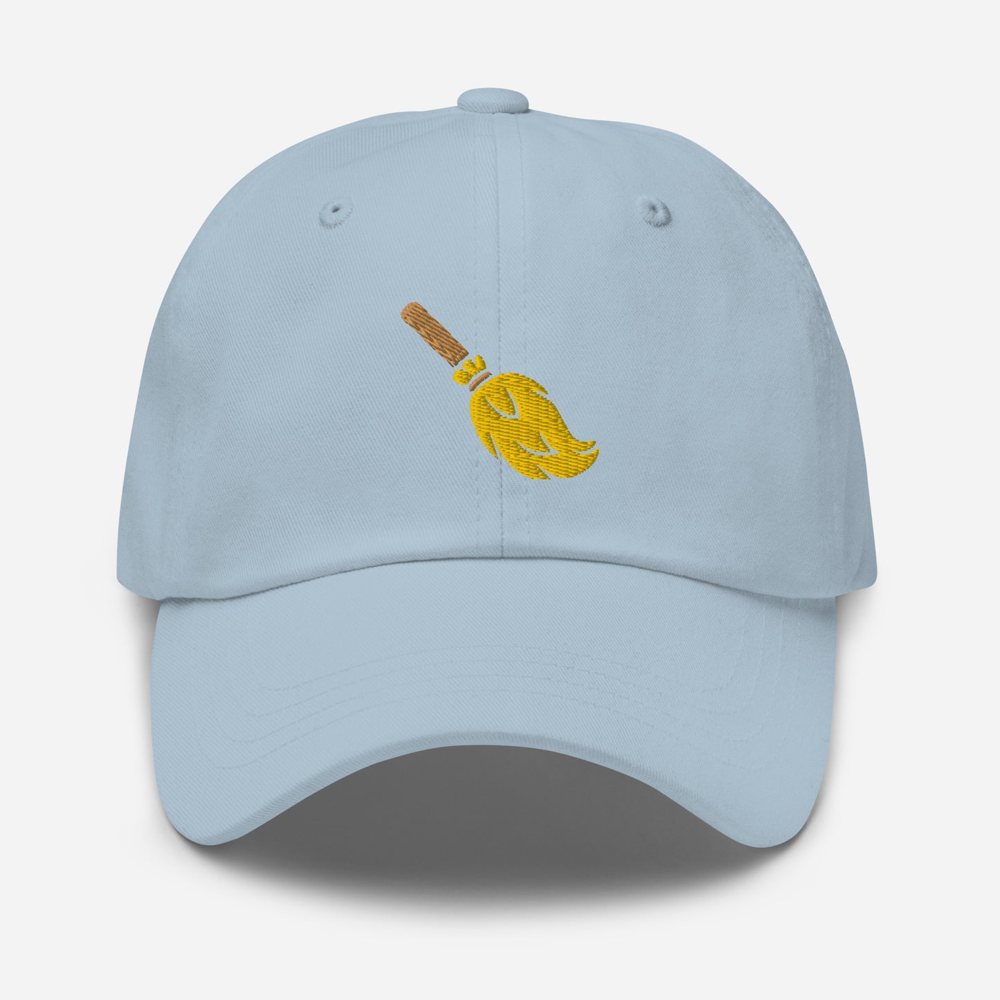 Halloween Broom Dad Hat, Embroidered Witch Broom Stick Unisex Hat, Handmade Dad Cap, Spooky Season Adjustable Baseball Gift Cap