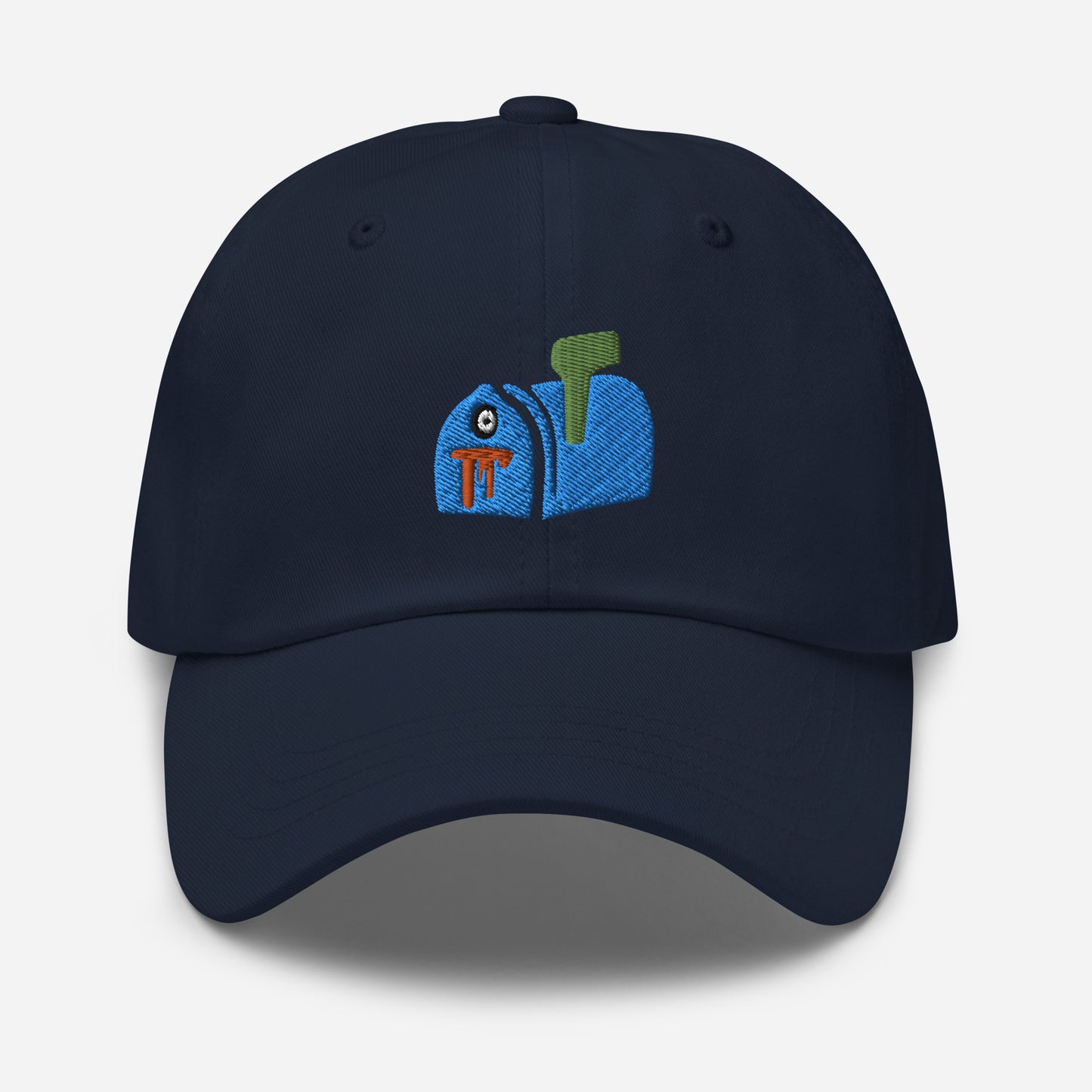 Halloween Mail Box Dad Hat, Embroidered Horror Scary Unisex Hat, Handmade Dad Cap, Spooky Season Adjustable Baseball Gift Cap