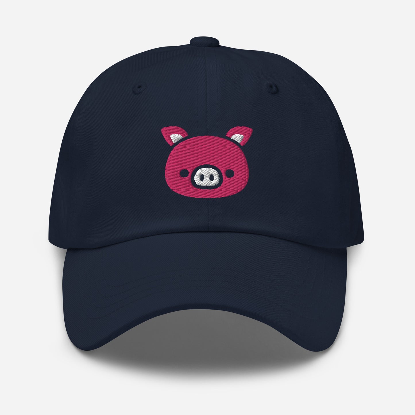 Pig Face Dad Hat, Embroidered Farm Animal Unisex Hat, Handmade Dad Cap, Cartoon Pig Adjustable Baseball Gift Cap