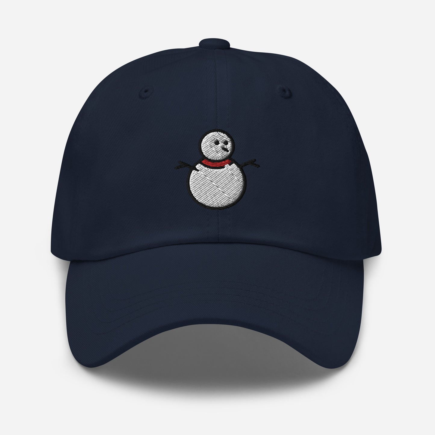 Snowman Dad Hat, Embroidered Christmas Unisex Hat, Handmade Dad Cap, Xmas Festive Adjustable Baseball Gift Cap