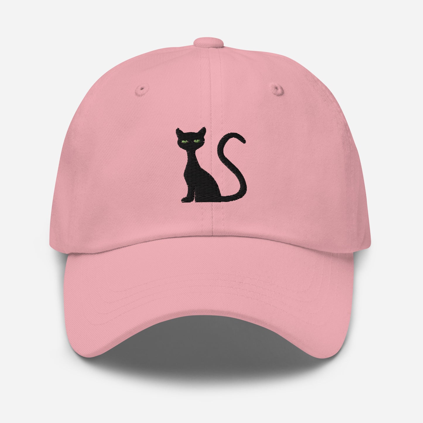 Halloween Black Cat Dad Hat, Embroidered Cat Lovers Unisex Hat, Handmade Dad Cap, Spooky Season Adjustable Baseball Gift Cap