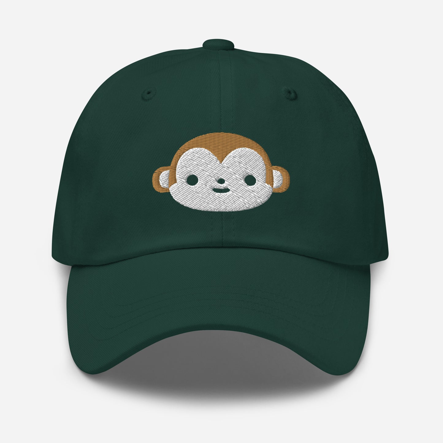 Brown Monkey Dad Hat, Embroidered Wild Animal Unisex Hat, Handmade Dad Cap, Cartoon Monkey Adjustable Baseball Gift Cap