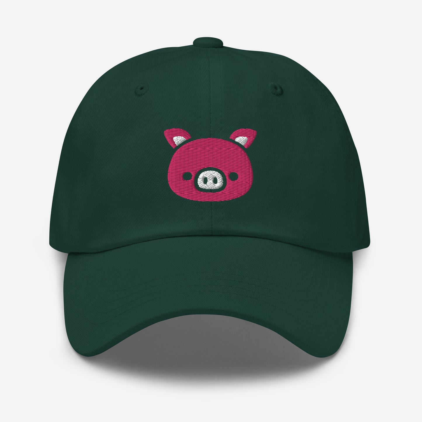 Pig Face Dad Hat, Embroidered Farm Animal Unisex Hat, Handmade Dad Cap, Cartoon Pig Adjustable Baseball Gift Cap