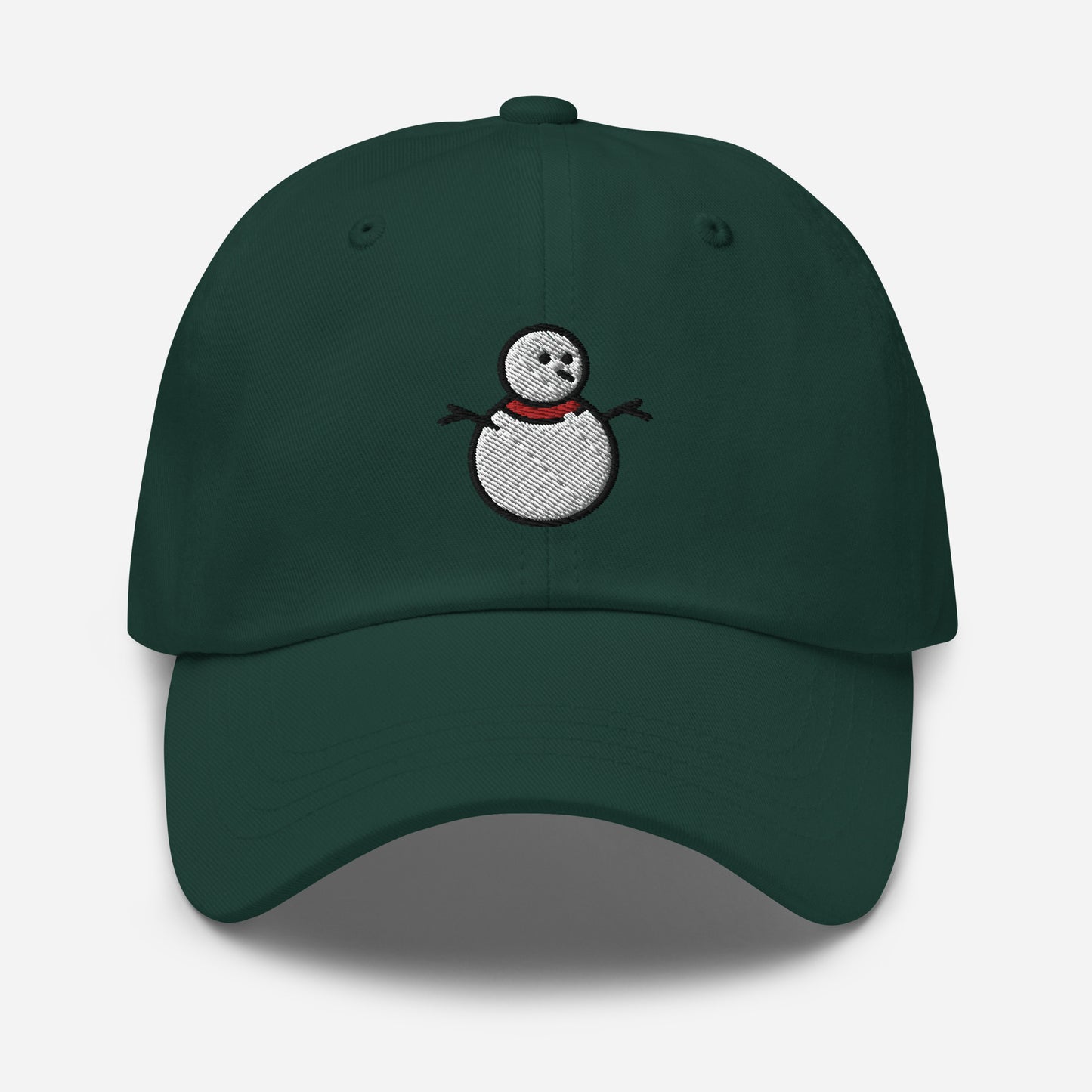 Snowman Dad Hat, Embroidered Christmas Unisex Hat, Handmade Dad Cap, Xmas Festive Adjustable Baseball Gift Cap