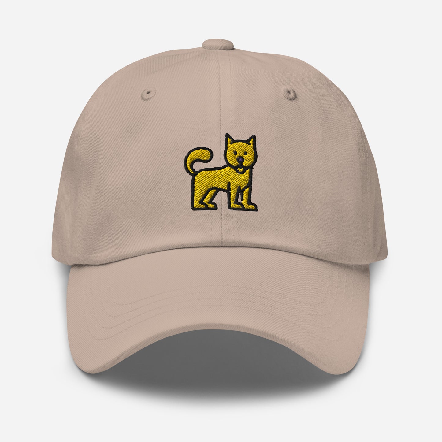 Cute Little Dog Dad Hat, Embroidered Puppy Dog Unisex Hat, Handmade Dad Cap, Dog Lovers Adjustable Baseball Gift Cap