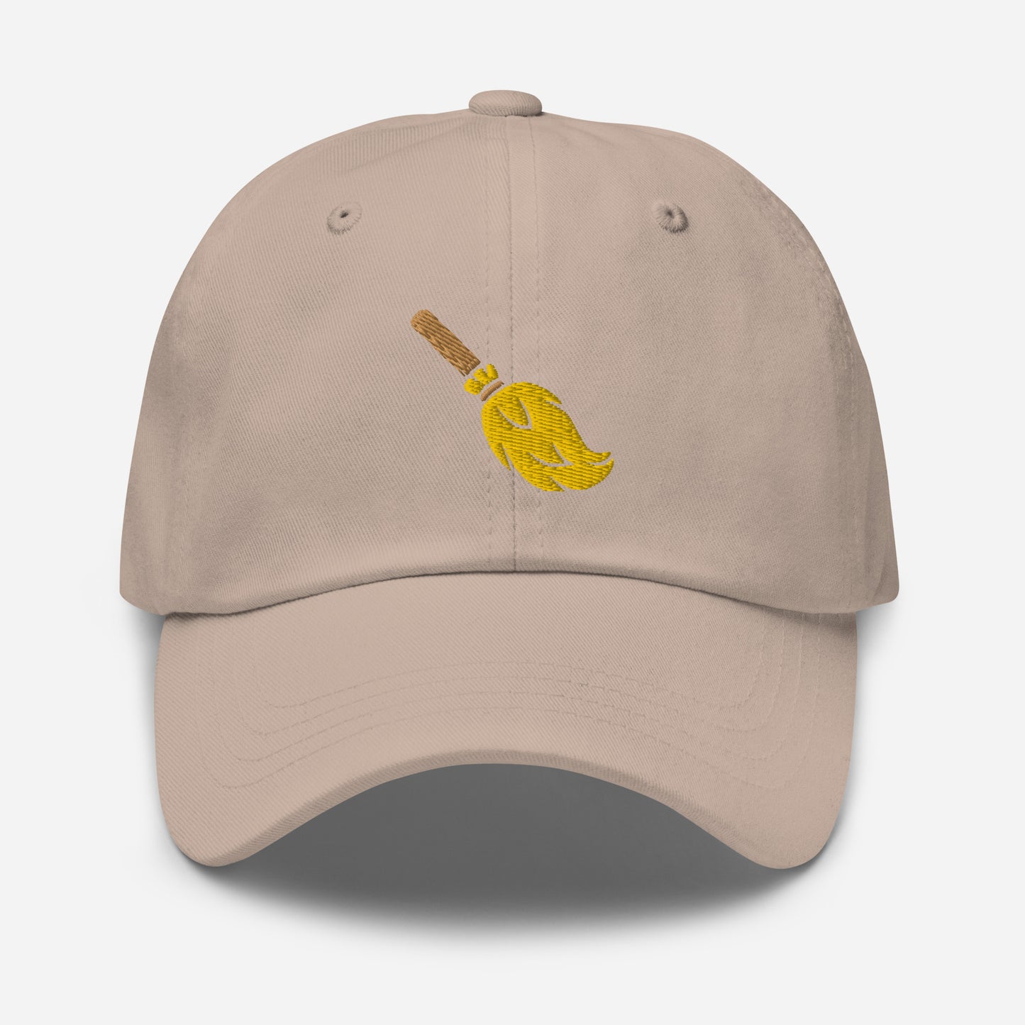 Halloween Broom Dad Hat, Embroidered Witch Broom Stick Unisex Hat, Handmade Dad Cap, Spooky Season Adjustable Baseball Gift Cap