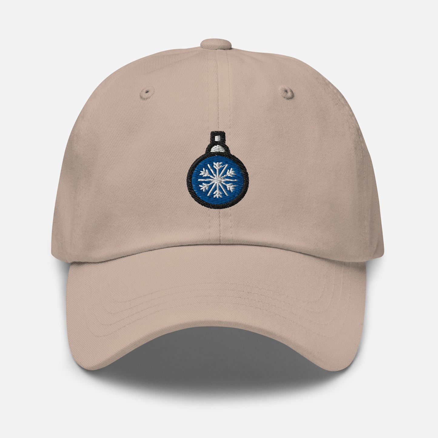 Snow Ornament Dad Hat, Embroidered Christmas Decor Unisex Hat, Handmade Dad Cap, Xmas Festive Adjustable Baseball Gift Cap