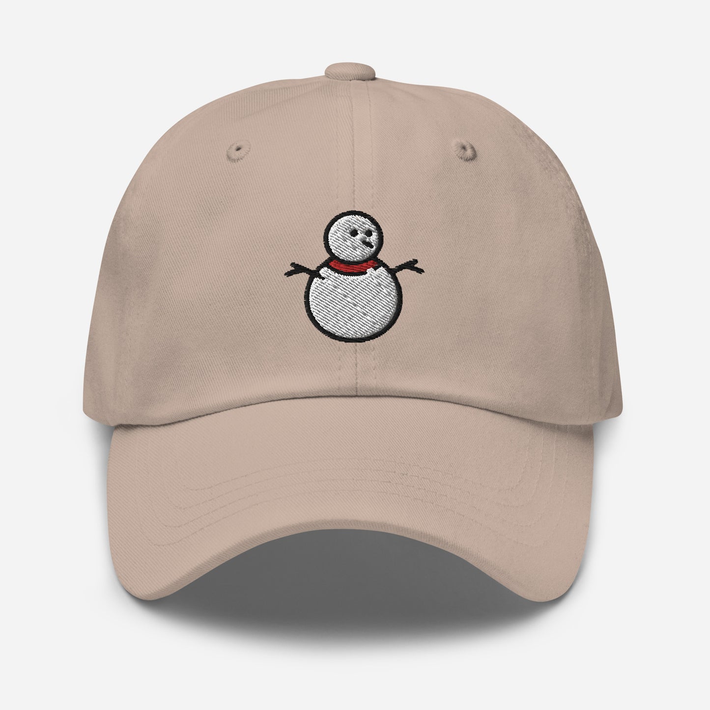 Snowman Dad Hat, Embroidered Christmas Unisex Hat, Handmade Dad Cap, Xmas Festive Adjustable Baseball Gift Cap