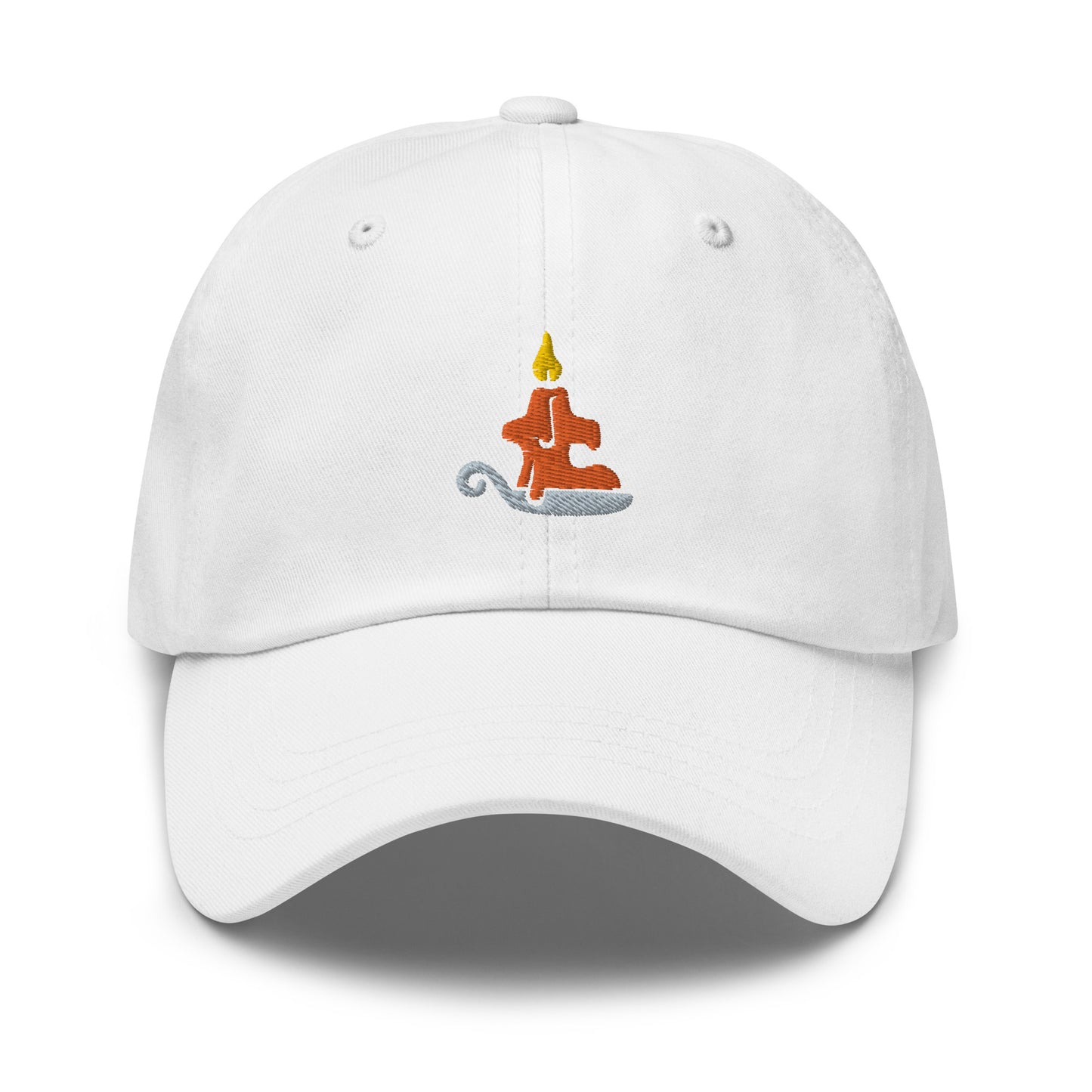 Halloween Candle Dad Hat, Embroidered Burning Candle Unisex Hat, Handmade Dad Cap, Scary Night Adjustable Baseball Gift Cap