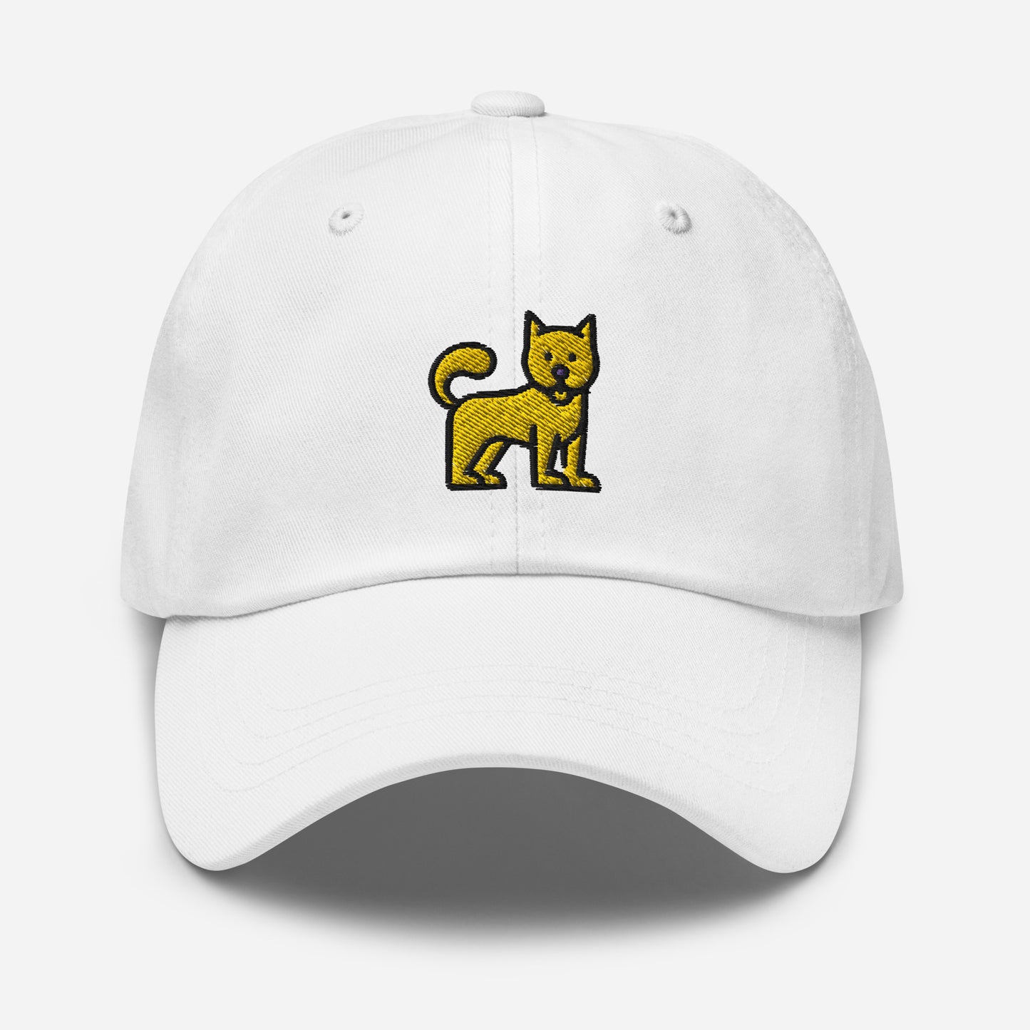 Cute Little Dog Dad Hat, Embroidered Puppy Dog Unisex Hat, Handmade Dad Cap, Dog Lovers Adjustable Baseball Gift Cap