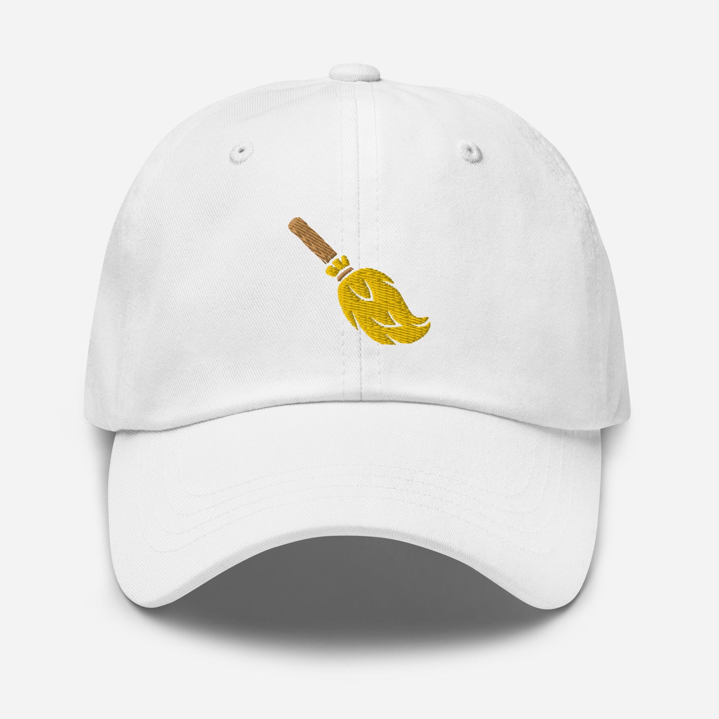 Halloween Broom Dad Hat, Embroidered Witch Broom Stick Unisex Hat, Handmade Dad Cap, Spooky Season Adjustable Baseball Gift Cap