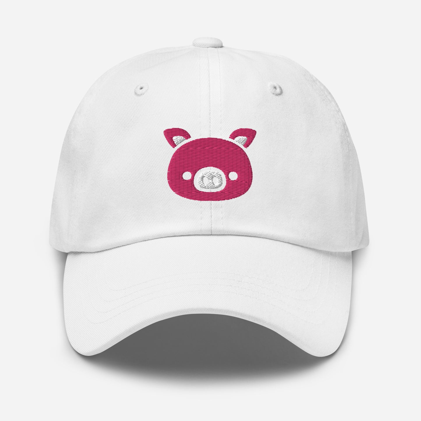 Pig Face Dad Hat, Embroidered Farm Animal Unisex Hat, Handmade Dad Cap, Cartoon Pig Adjustable Baseball Gift Cap