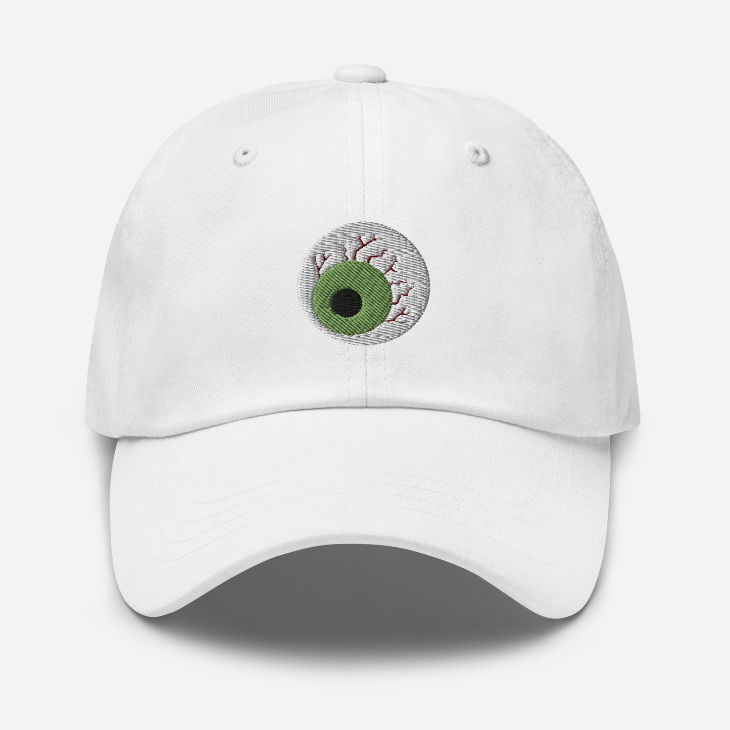 Halloween Zombie Eyeball Dad Hat, Embroidered Spooky Season Unisex Hat, Handmade Dad Cap, Scary Eye Adjustable Baseball Gift Cap