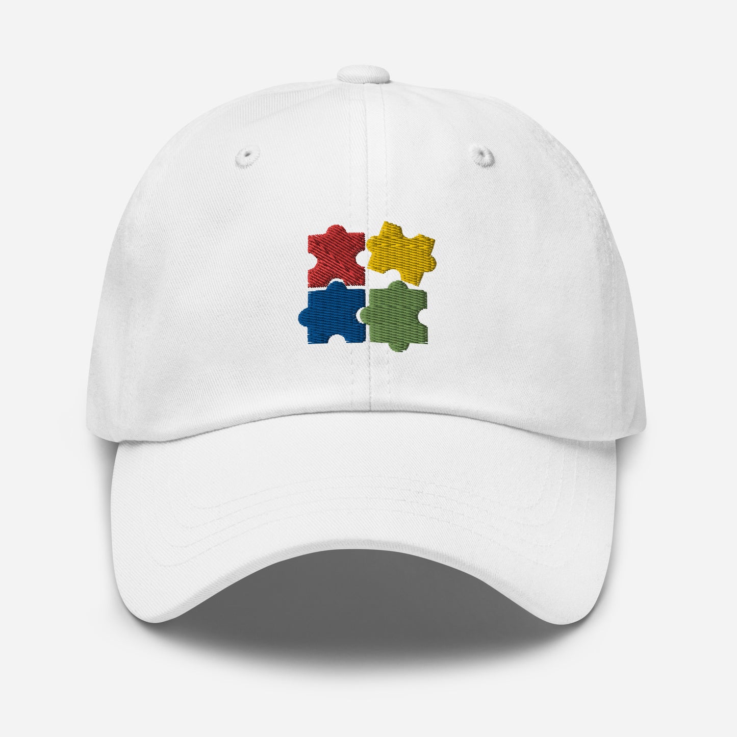 Autism Puzzle Pieces Dad Hat, Embroidered Autism Awareness Unisex Hat, Handmade Dad Cap, Autistic Pride Adjustable Baseball Gift Cap