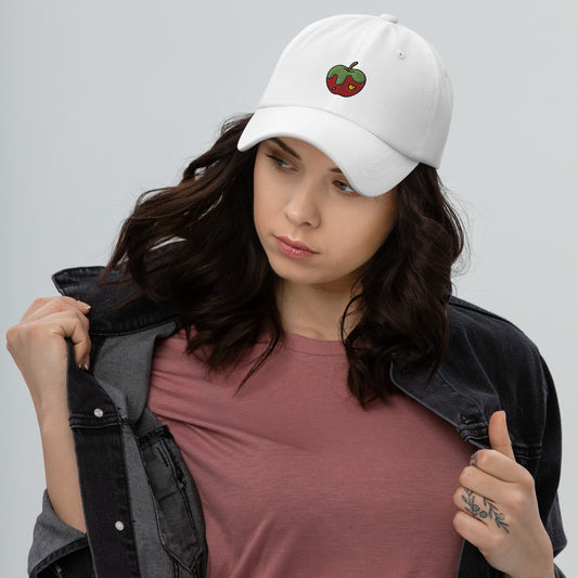Apple Fruit Dad Hat, Embroidered Unisex Hat, Handmade Dad Cap, Adjustable Baseball Gift Cap
