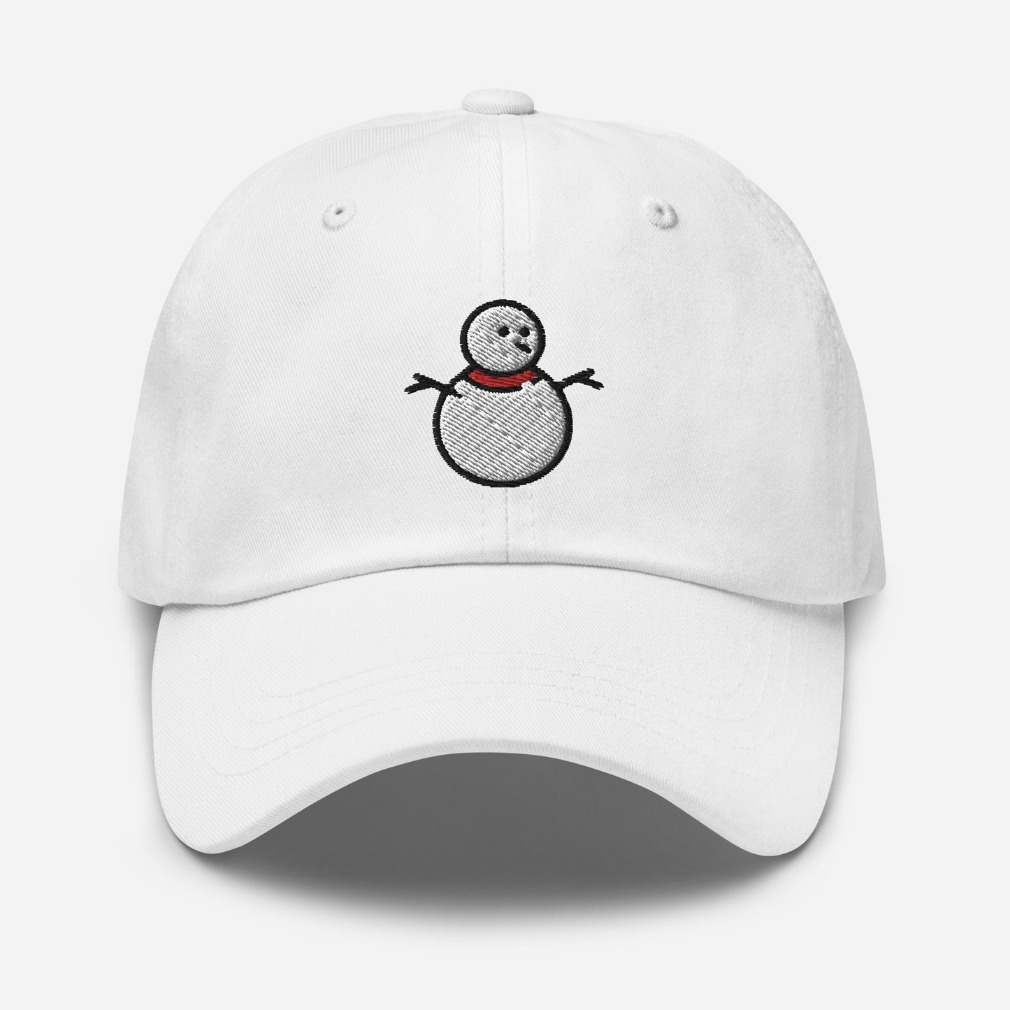 Snowman Dad Hat, Embroidered Christmas Unisex Hat, Handmade Dad Cap, Xmas Festive Adjustable Baseball Gift Cap