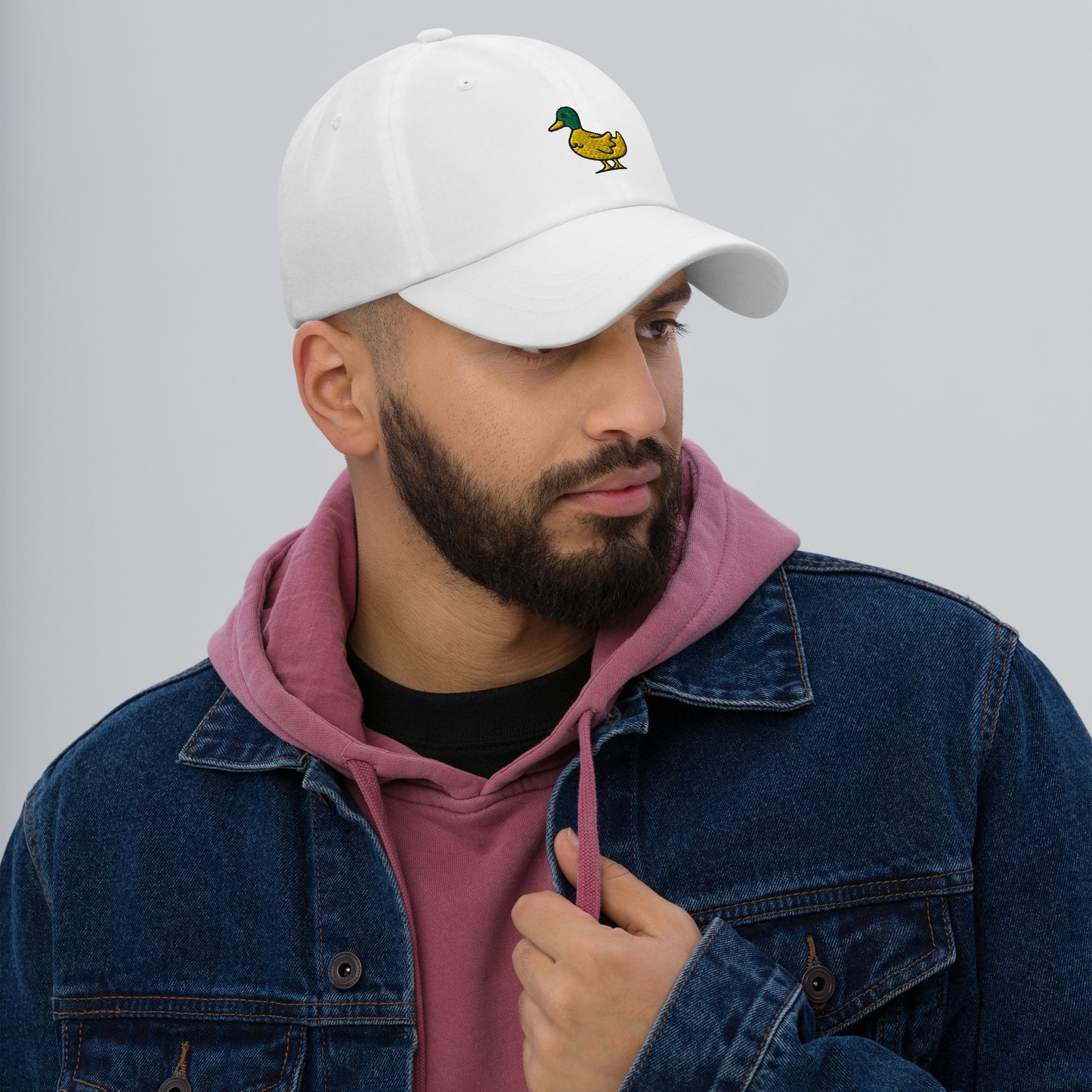 Cute Duck Dad Hat, Embroidered Bird Lake Duck Lover Unisex Hat, Handmade Dad Cap, Wildlife Hunter Duck Adjustable Baseball Gift Cap