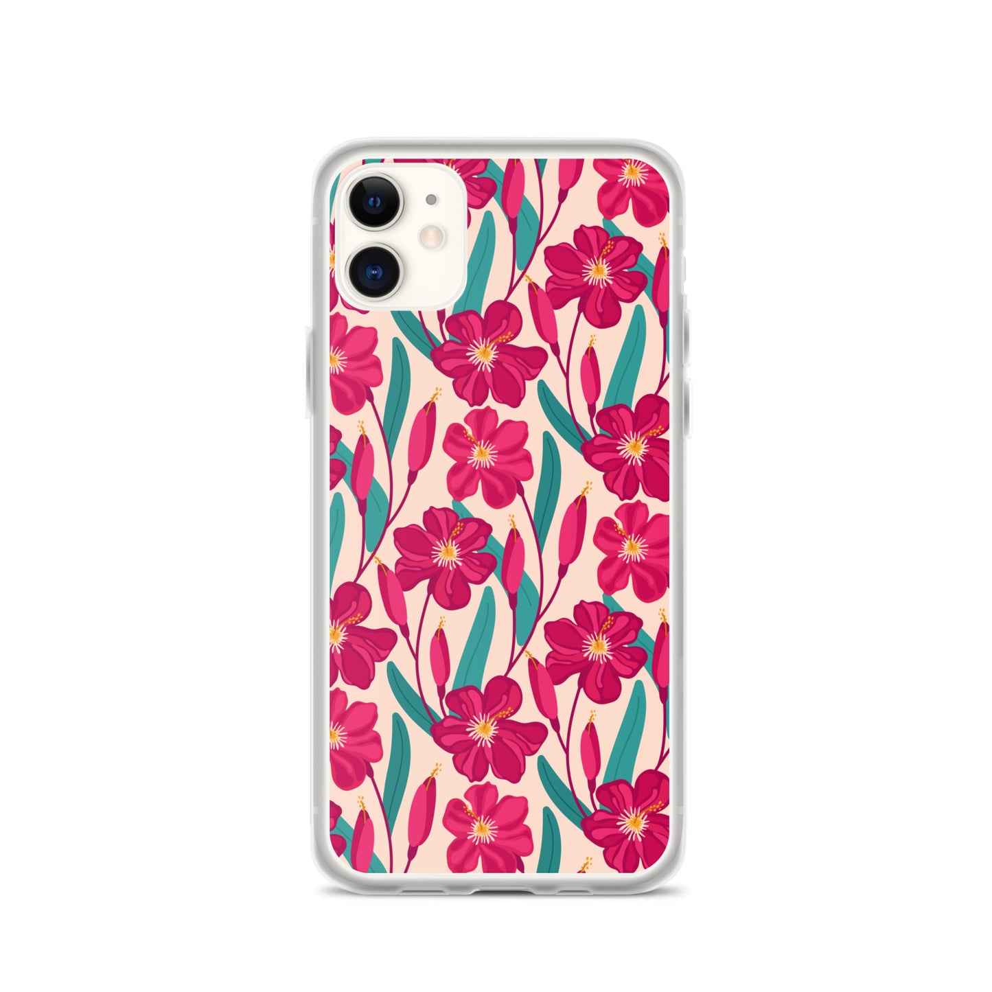 Hibiscus Flower Pattern Clear Case for iPhone®