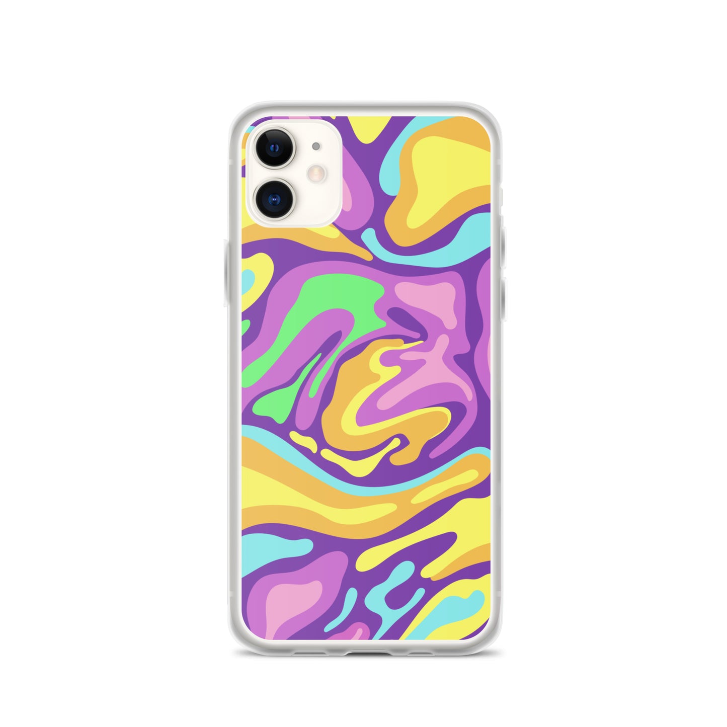 Colorful Groovy Psychedelic Wave Pattern Clear Case for iPhone®
