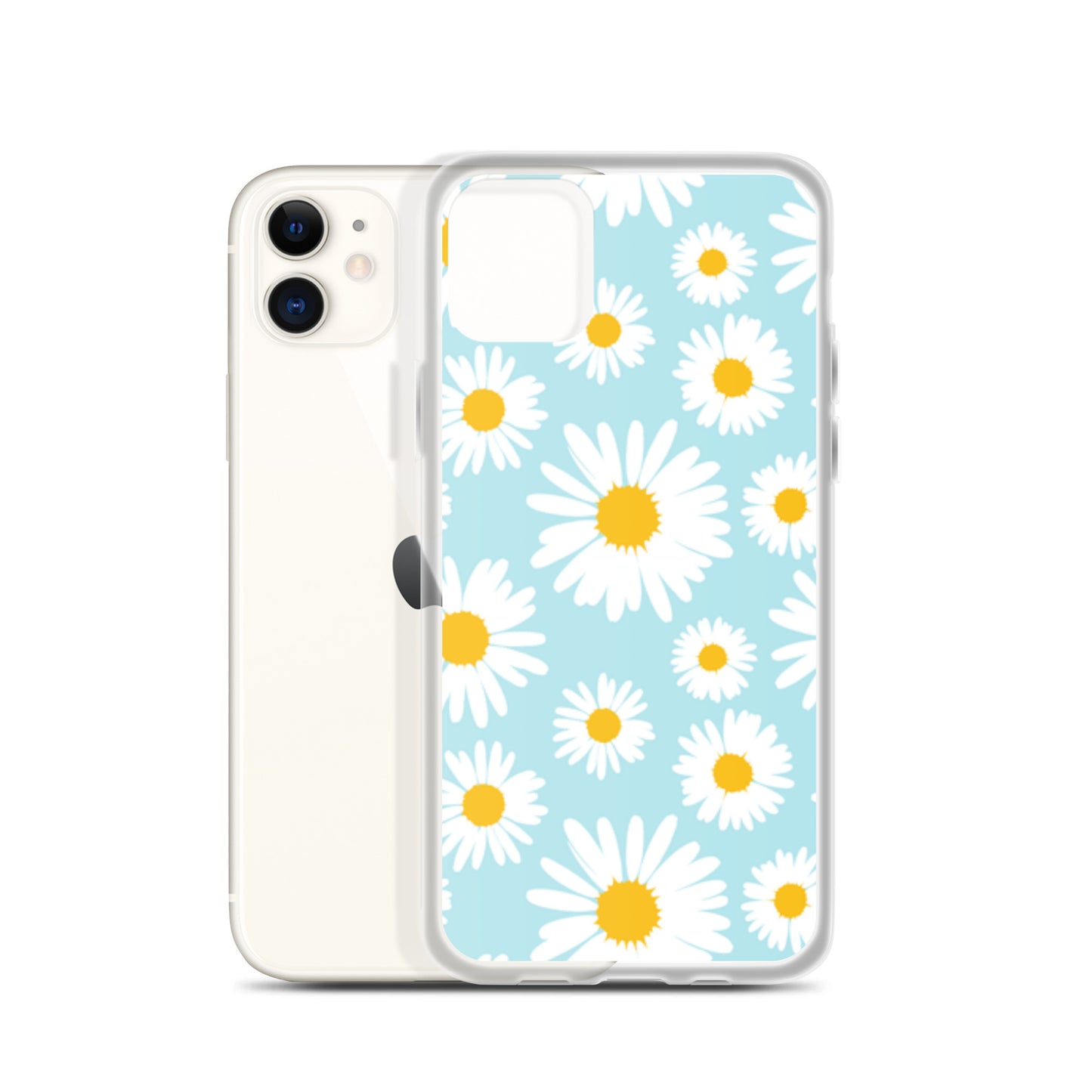 Lilly Flower Pattern Clear Case for iPhone