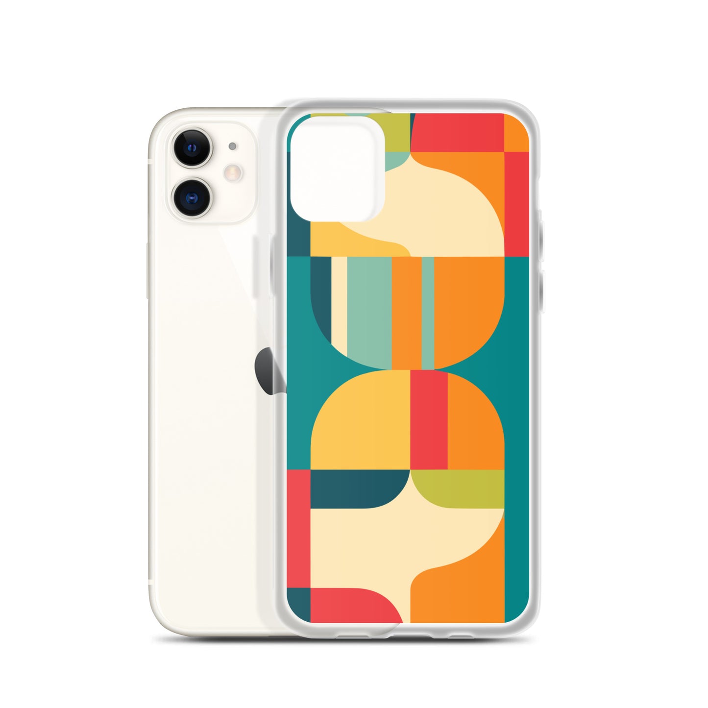 Abstract Retro Style Shapes Pattern Clear Case for iPhone®
