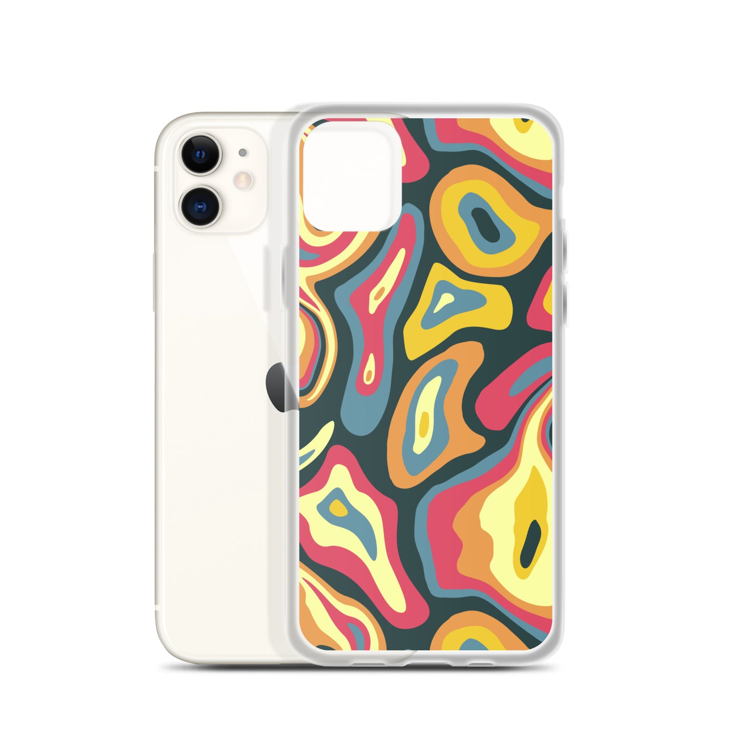 Colorful Groovy Psychedelic Pattern Clear Case for iPhone®